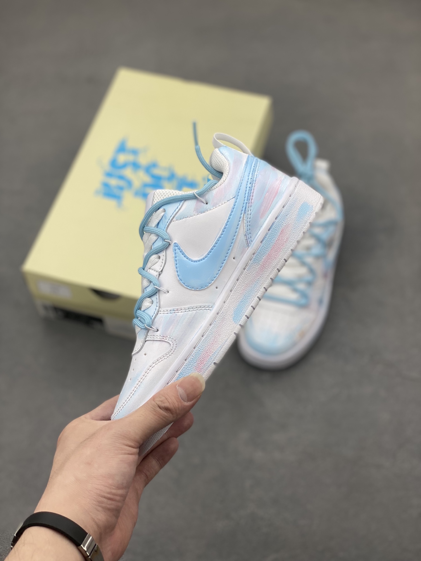 Nike Court Borough Low Hand-Painted Sneakers - Blue Shadow Design 4 i1748373301531 9505 0 2