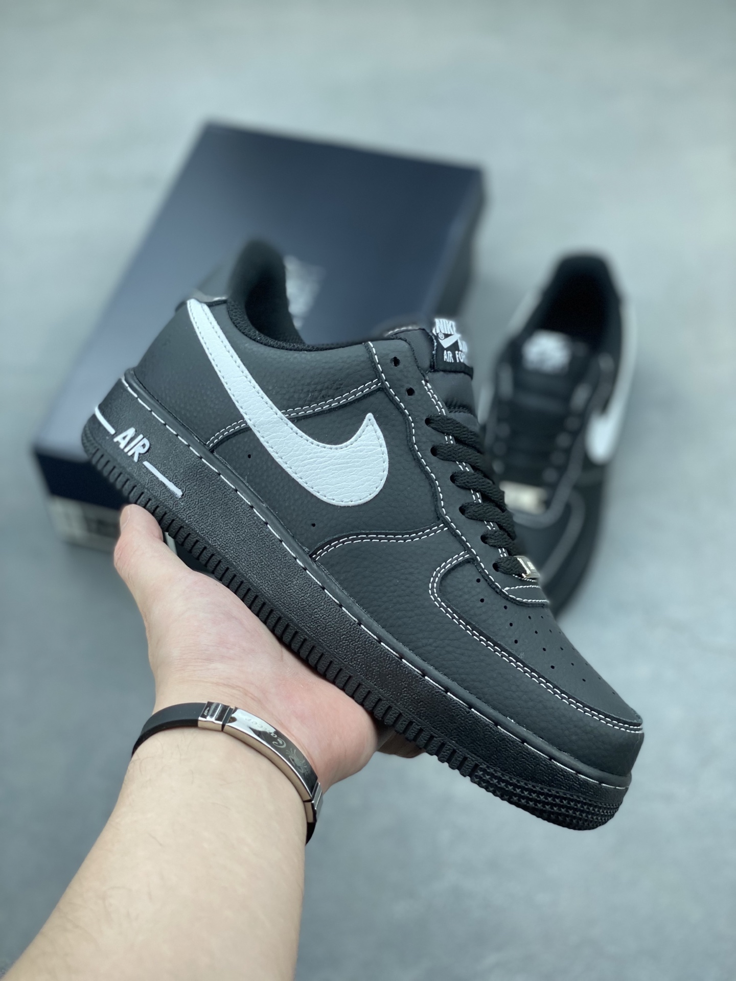 Nike Air Force 1 Low Black & White Stitching - Iconic Style, Comfort Fit 2 i1748886813583 4933 0 0