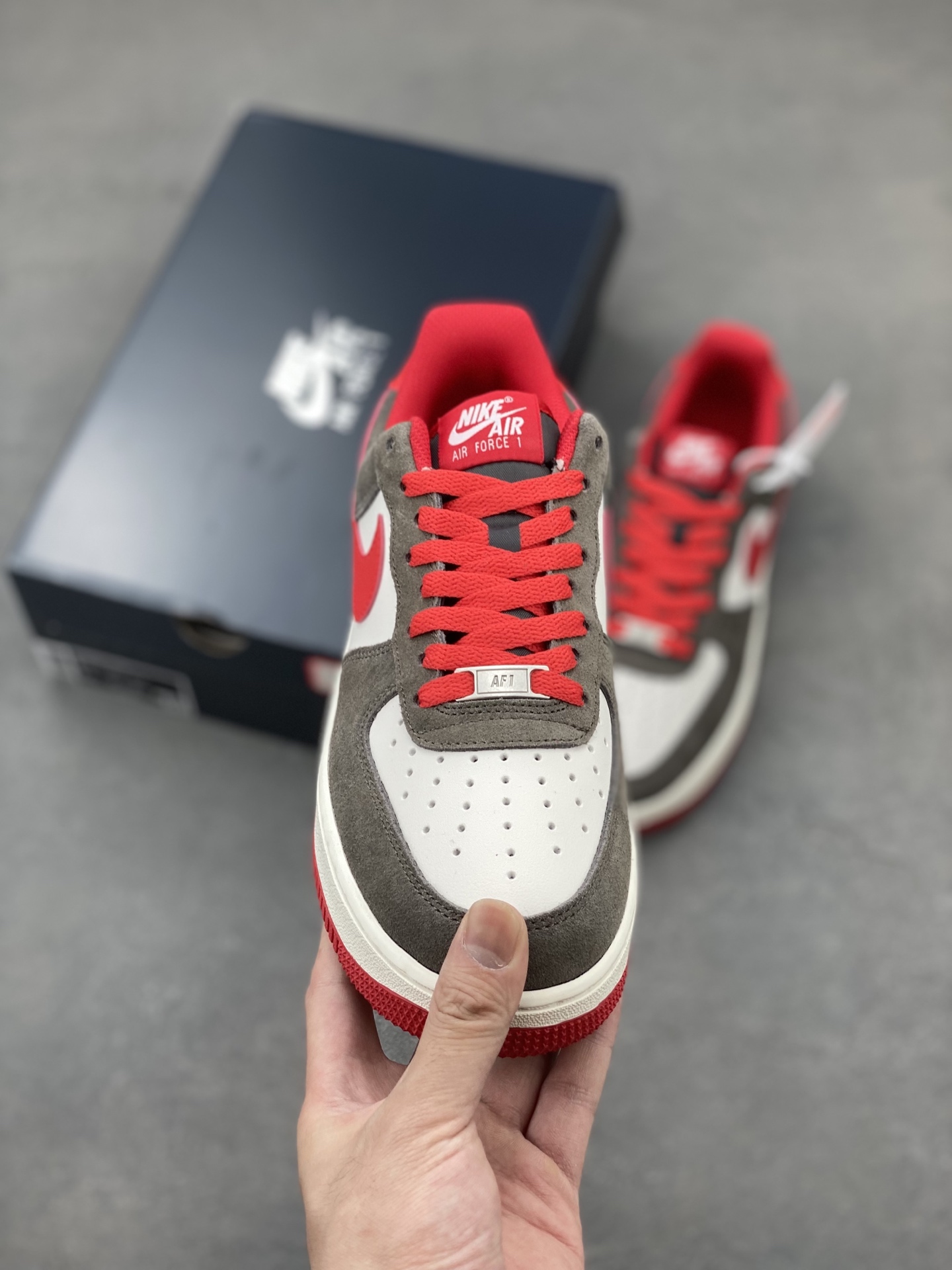 Nike Air Force 1 '07 Low Grey/Red Sneakers - Limited Edition 3 i1749232876276 3357 0 1
