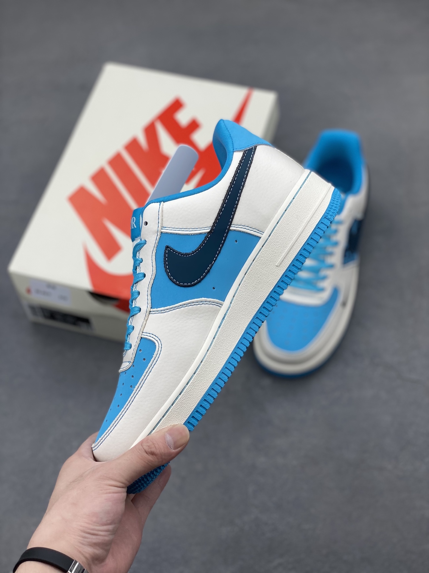 Nike Air Force 1 '07 Low White/Blue Custom Sneakers with Dior Charm 4 i1749233132110 2378 0 2