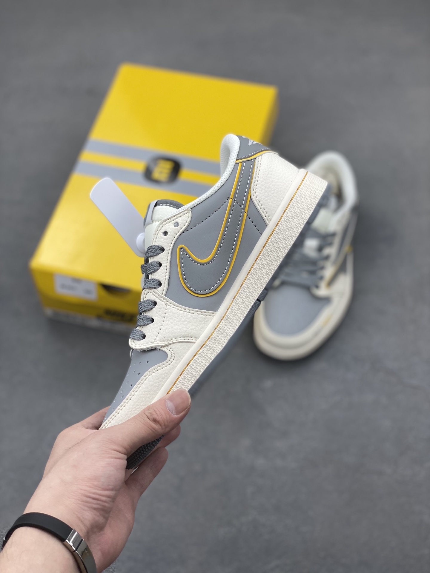 Nike Dunk Low Retro 'DIY' Custom Sneakers - Gray/Yellow, Various Sizes 3 i1749233845976 5957 0 2