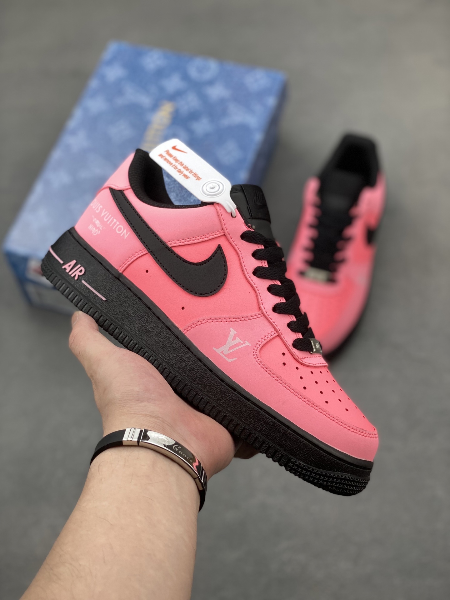 Nike Air Force 1 Low Pink/Black Custom Sneakers Limited Edition 2 i1749325562760 7340 0 0