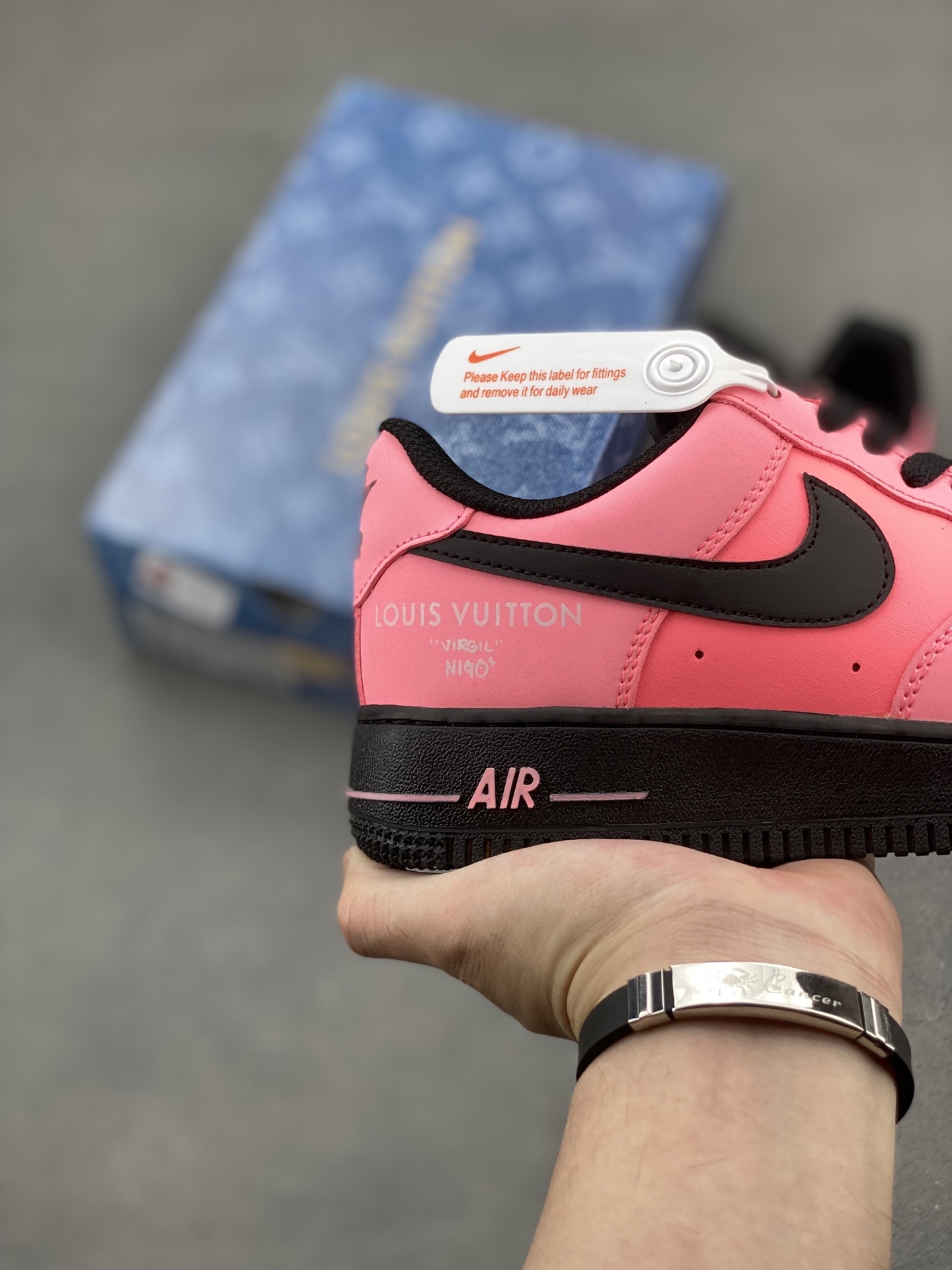 Nike Air Force 1 Low Pink/Black Custom Sneakers Limited Edition 6 i1749325568487 5280 0 4