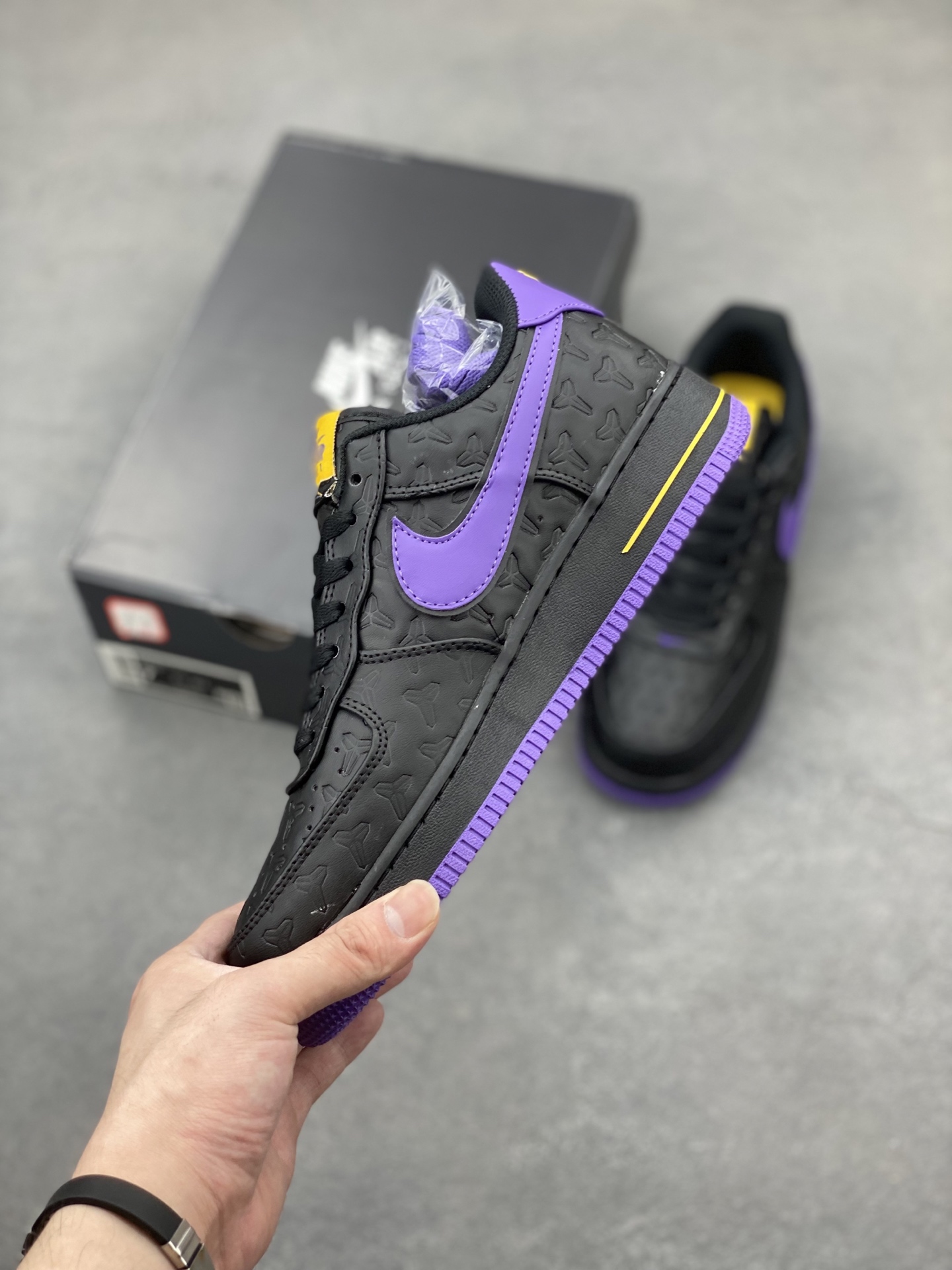 Nike Air Force 1 '07 Low Basketball Shoes - Black/Purple/Gold - Limited Edition 4 i1749668491314 877 0 2