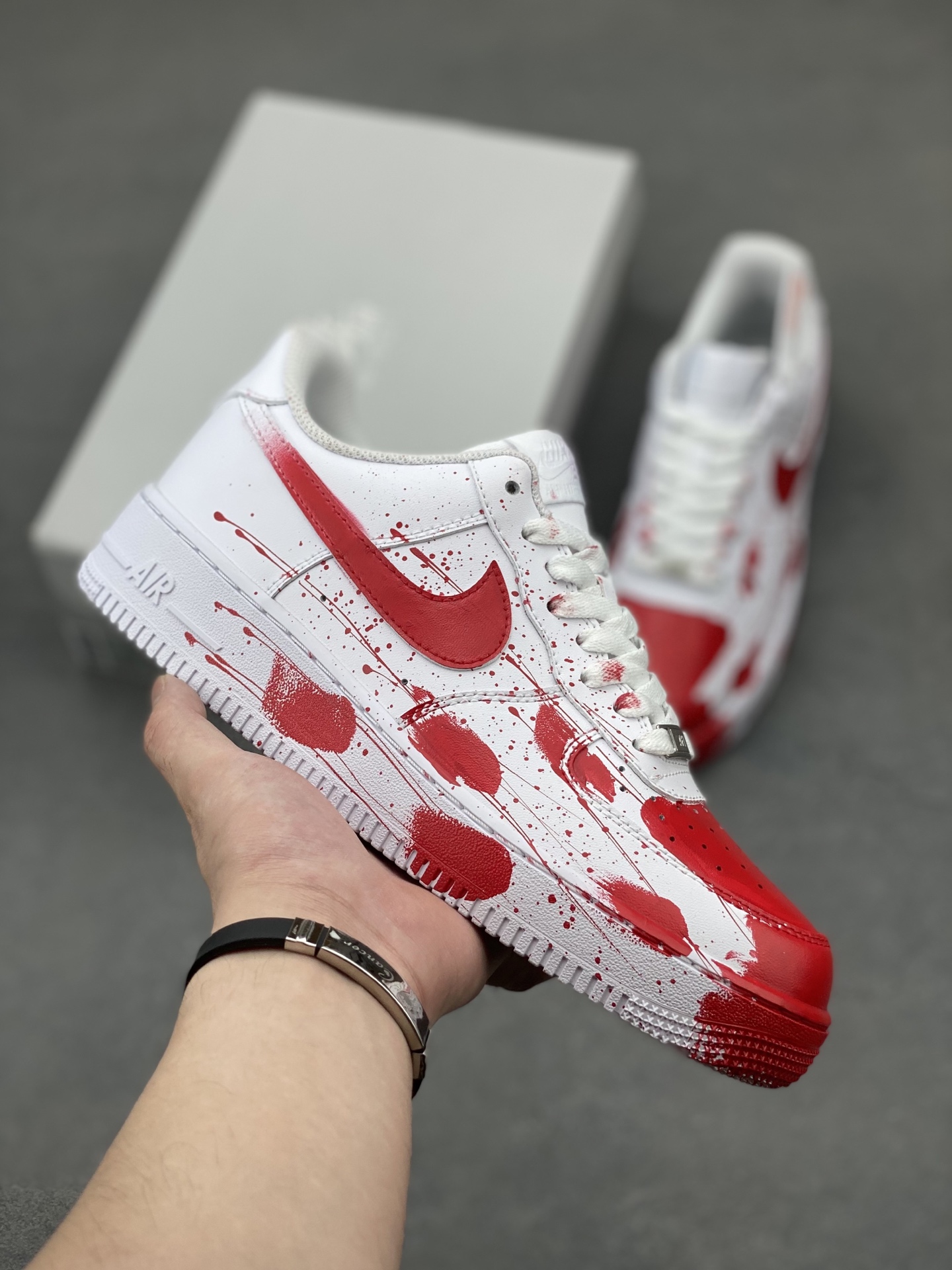 Nike Air Force 1 '07 Low White/Red Paint Splatter Casual Sneakers 2 i1749668535108 8946 0 0