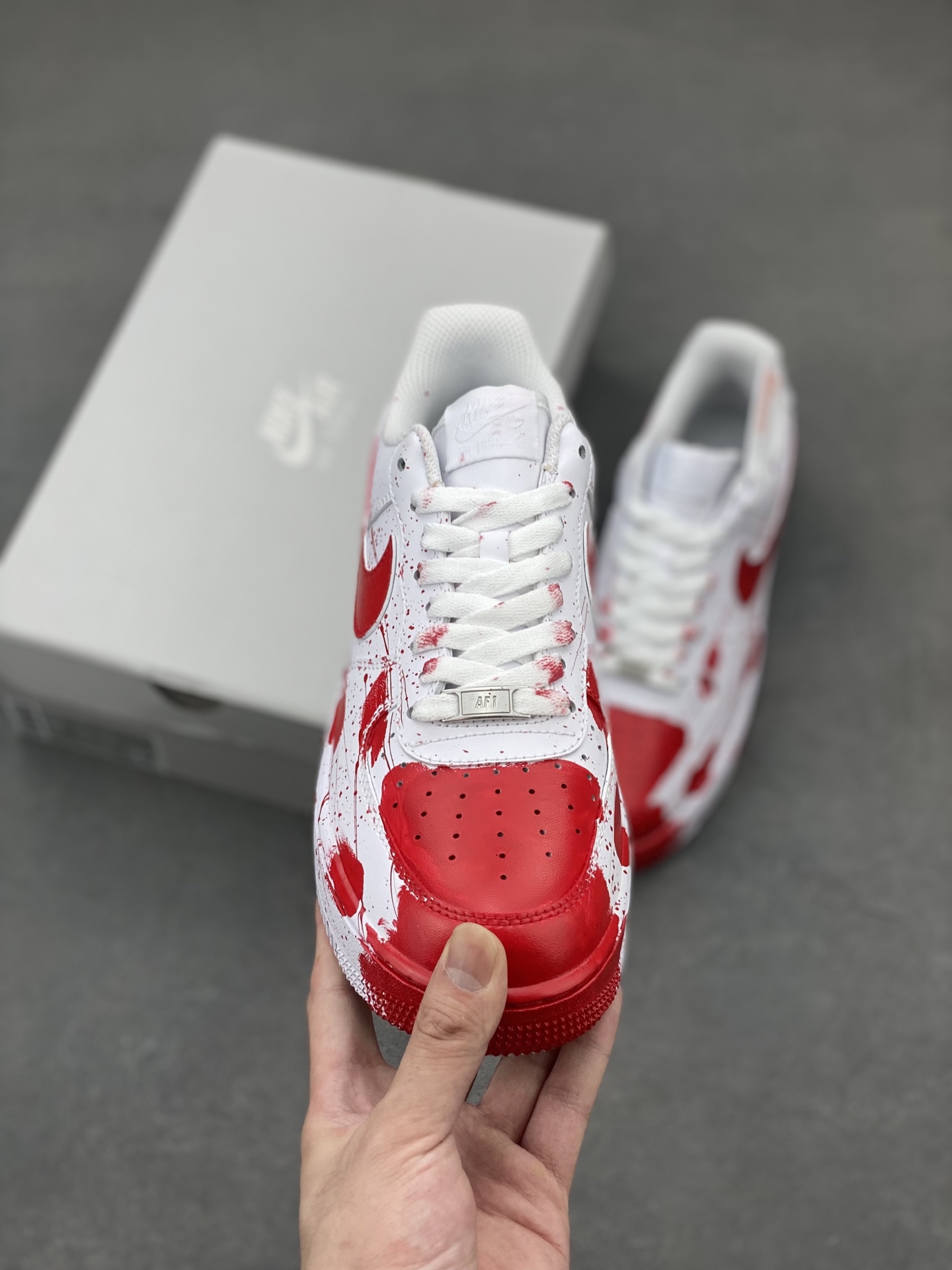 Nike Air Force 1 '07 Low White/Red Paint Splatter Casual Sneakers 3 i1749668535177 958 0 1