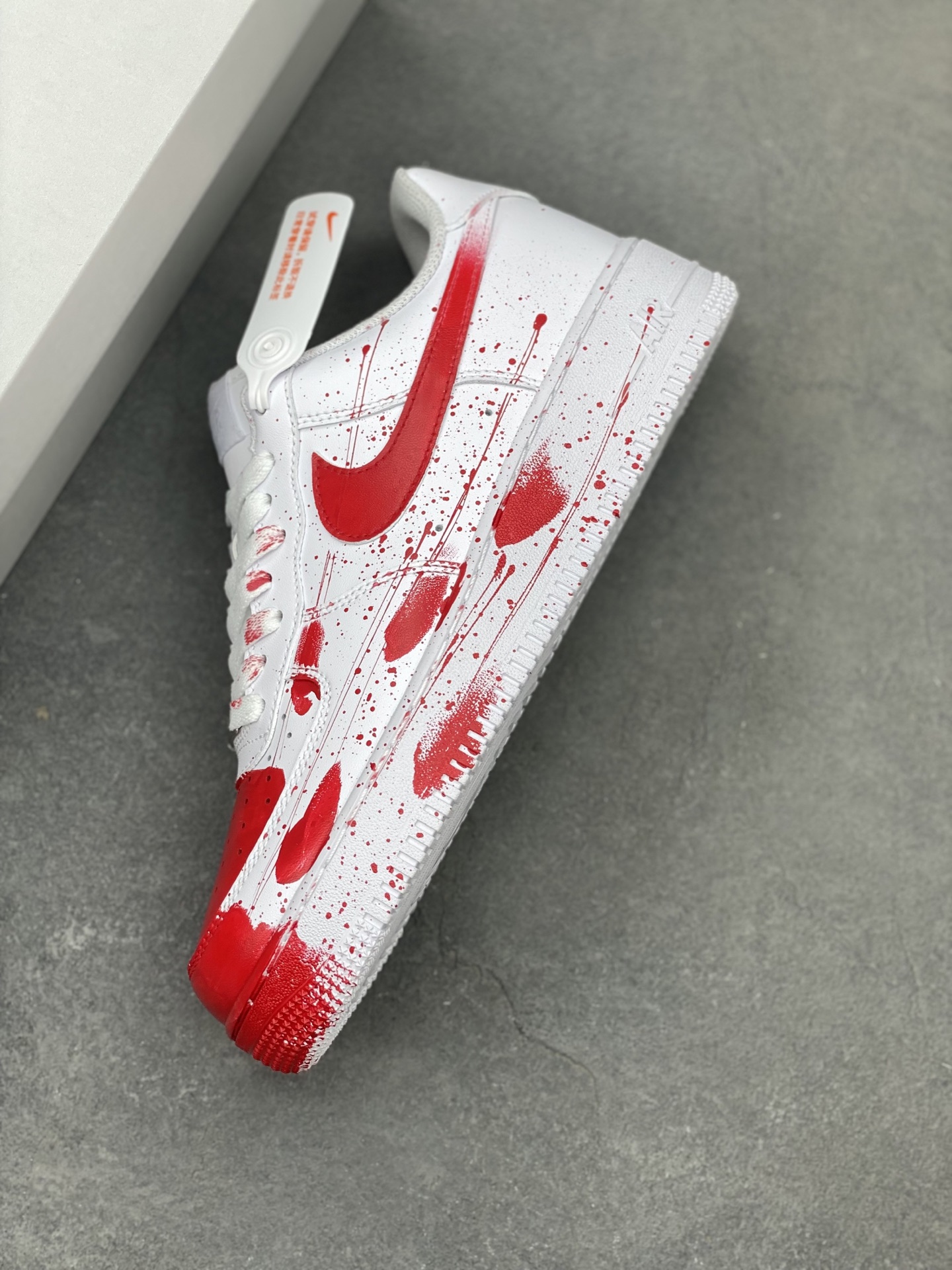 Nike Air Force 1 '07 Low White/Red Paint Splatter Casual Sneakers 8 i1749668540451 1109 0 6