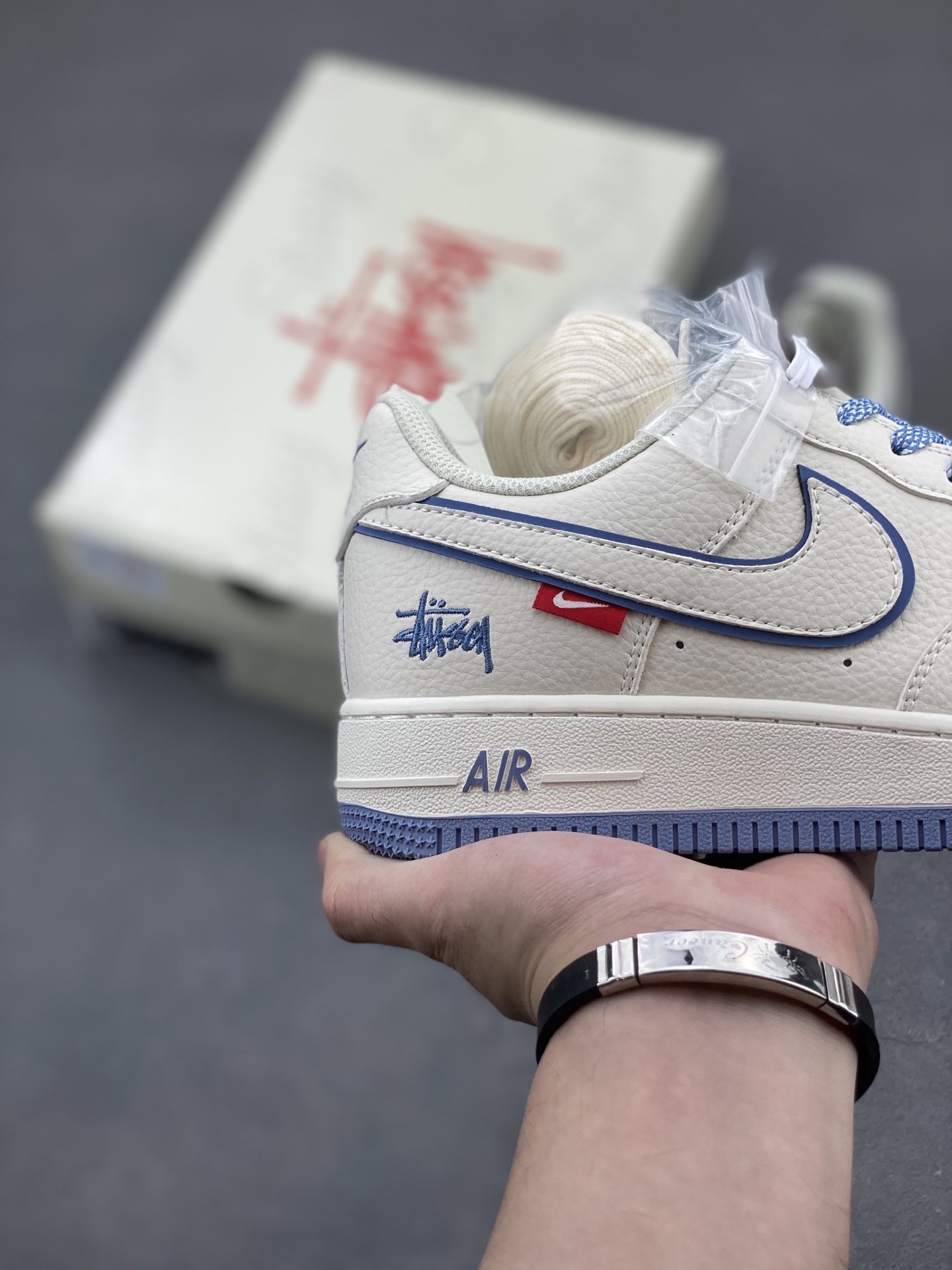 Nike Air Force 1 '07 Low Stussy Collab Cream/Blue Sneakers - Limited Edition 6 i1749846211363 3906 0 4