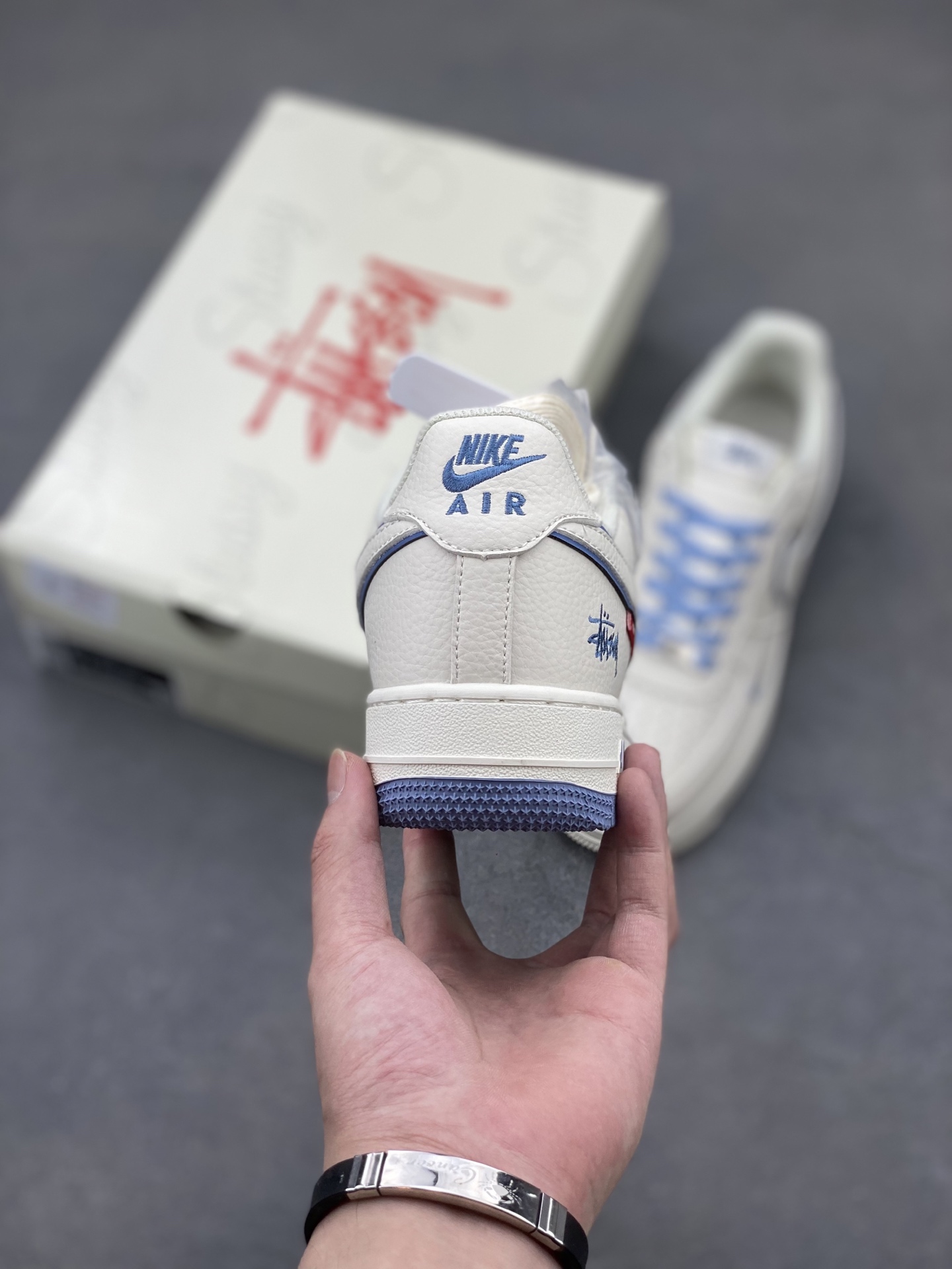 Nike Air Force 1 '07 Low Stussy Collab Cream/Blue Sneakers - Limited Edition 5 i1749846211413 2351 0 3