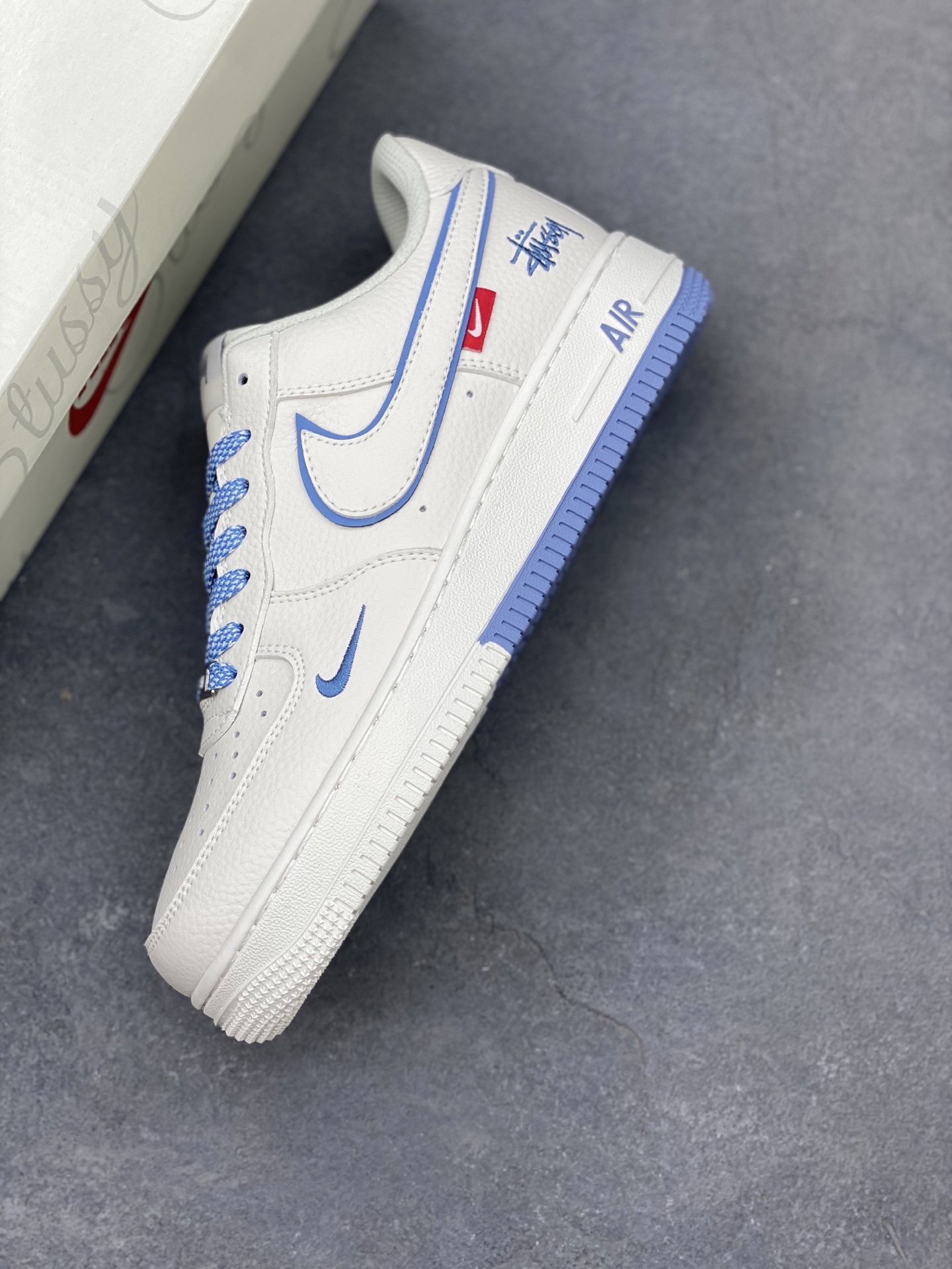 Nike Air Force 1 '07 Low Stussy Collab Cream/Blue Sneakers - Limited Edition 8 i1749846215684 8274 0 6