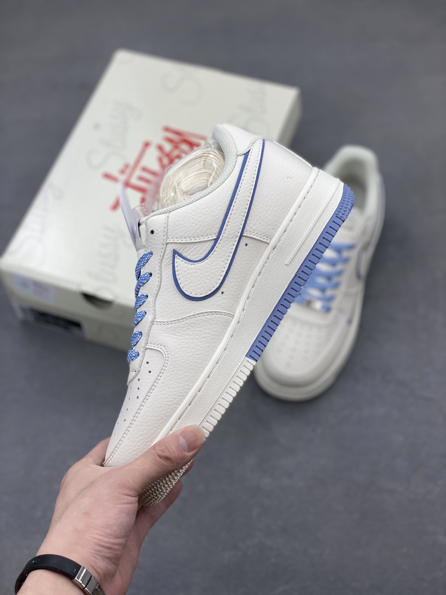 Nike Air Force 1 '07 Low Stussy Collab Cream/Blue Sneakers - Limited Edition 4 i1749846215829 5412 0 2