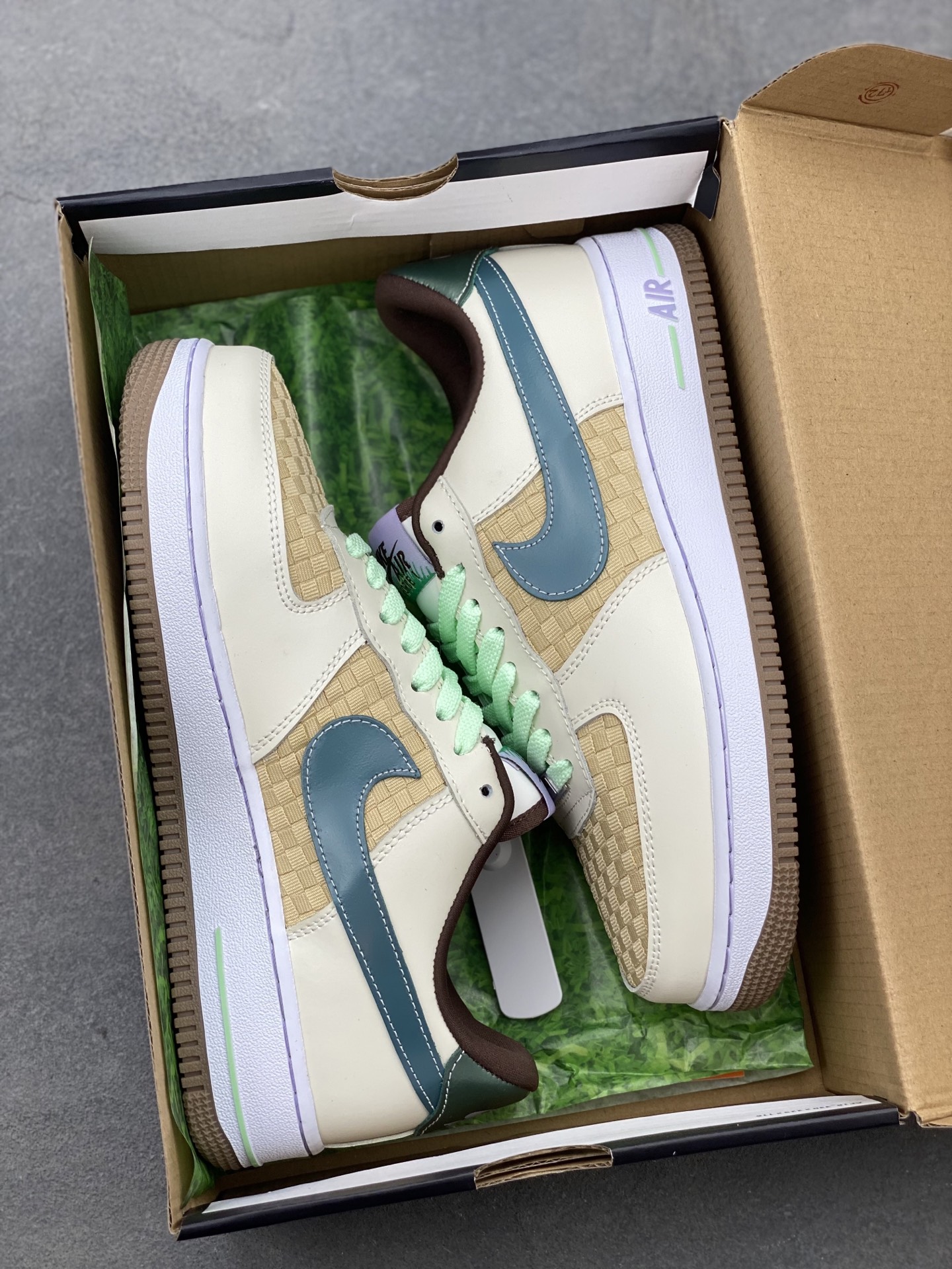 Nike Air Force 1 '07 Low Beige/Blue Woven Sneakers Limited Edition 10 i1749930912743 7792 0 8