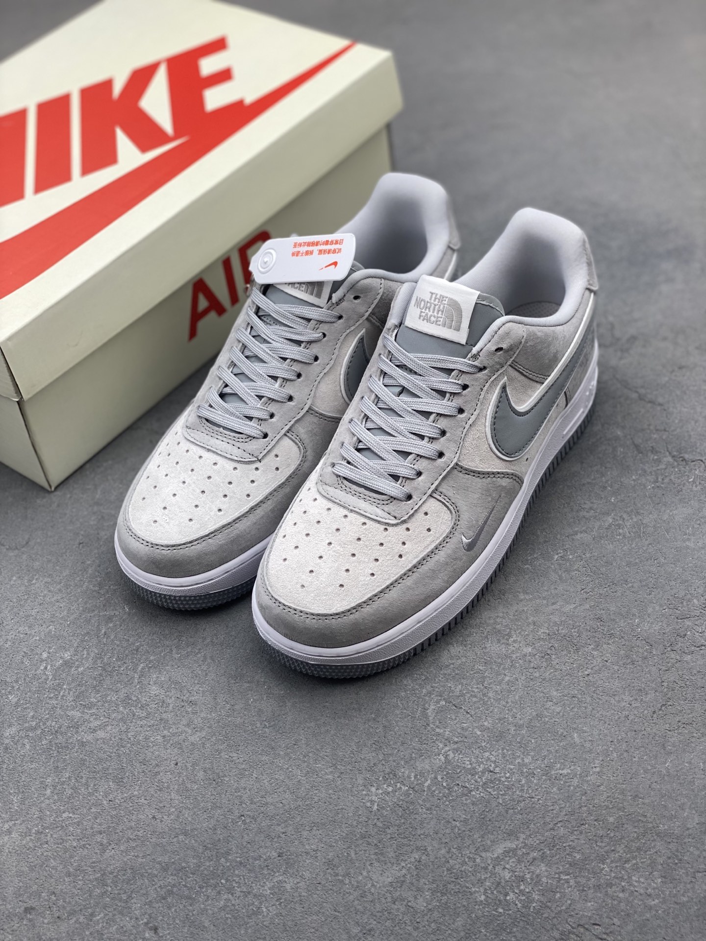 Nike Air Force 1 '07 Low Gray Suede Sneakers - The North Face Limited Edition 9 i1750016485570 1902 0 7