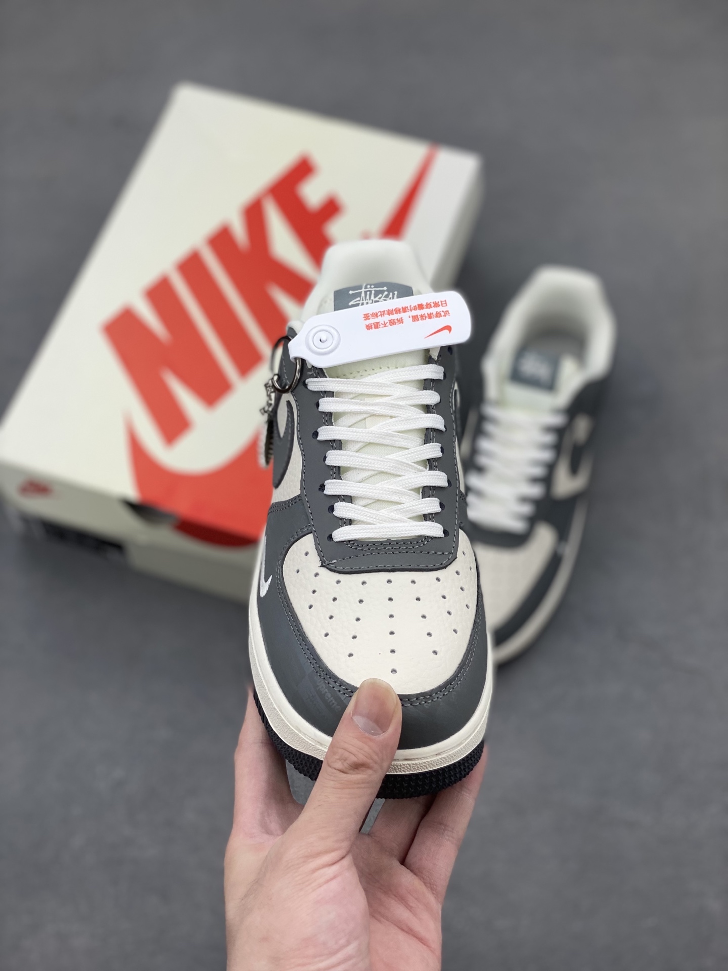 Nike Air Force 1 '07 Low Grey Supreme Stussy Limited Edition Sneakers 3 i1750016629970 5458 0 1