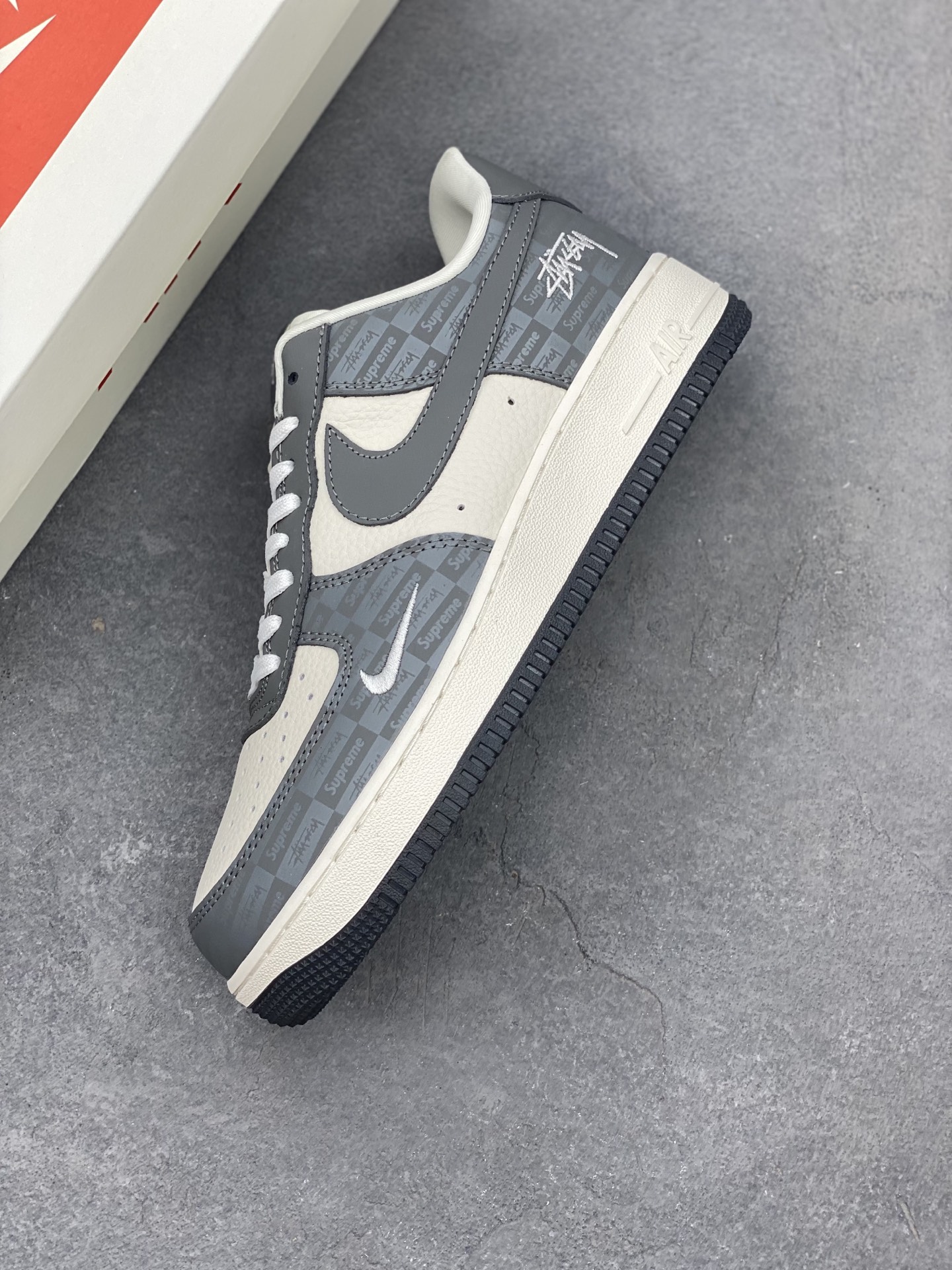 Nike Air Force 1 '07 Low Grey Supreme Stussy Limited Edition Sneakers 8 i1750016630745 8808 0 6