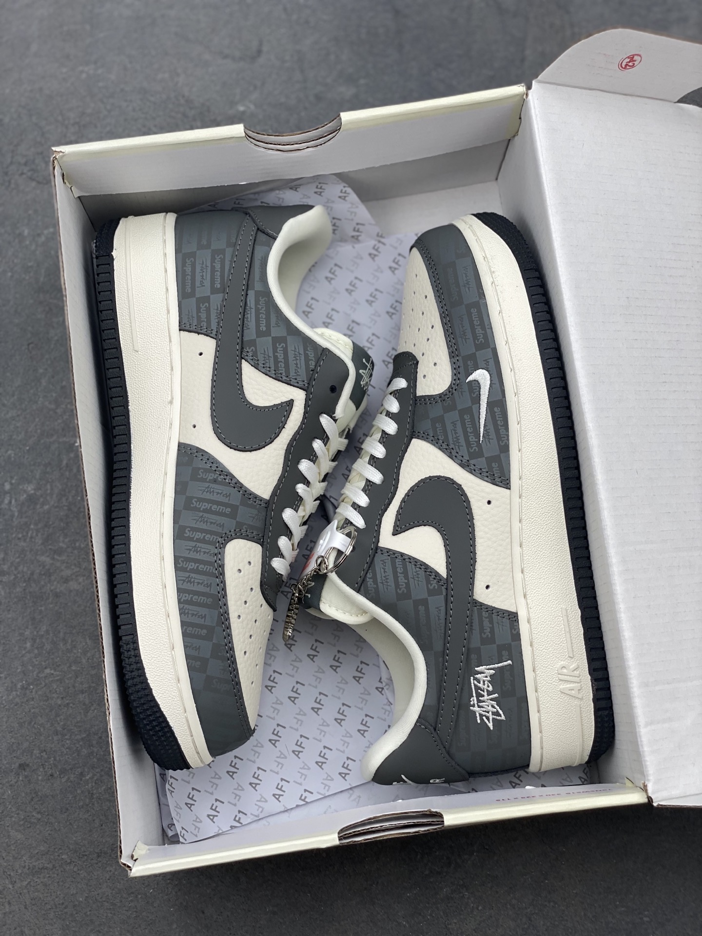Nike Air Force 1 '07 Low Grey Supreme Stussy Limited Edition Sneakers 10 i1750016636899 4419 0 8