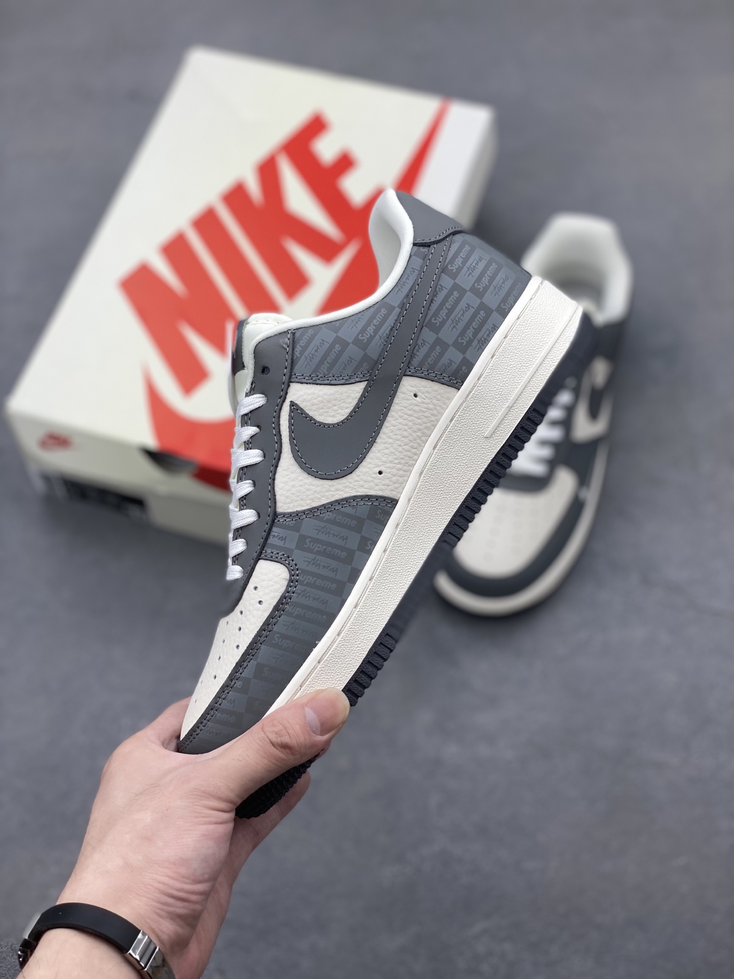 Nike Air Force 1 '07 Low Grey Supreme Stussy Limited Edition Sneakers 4 i1750016639719 7010 0 2
