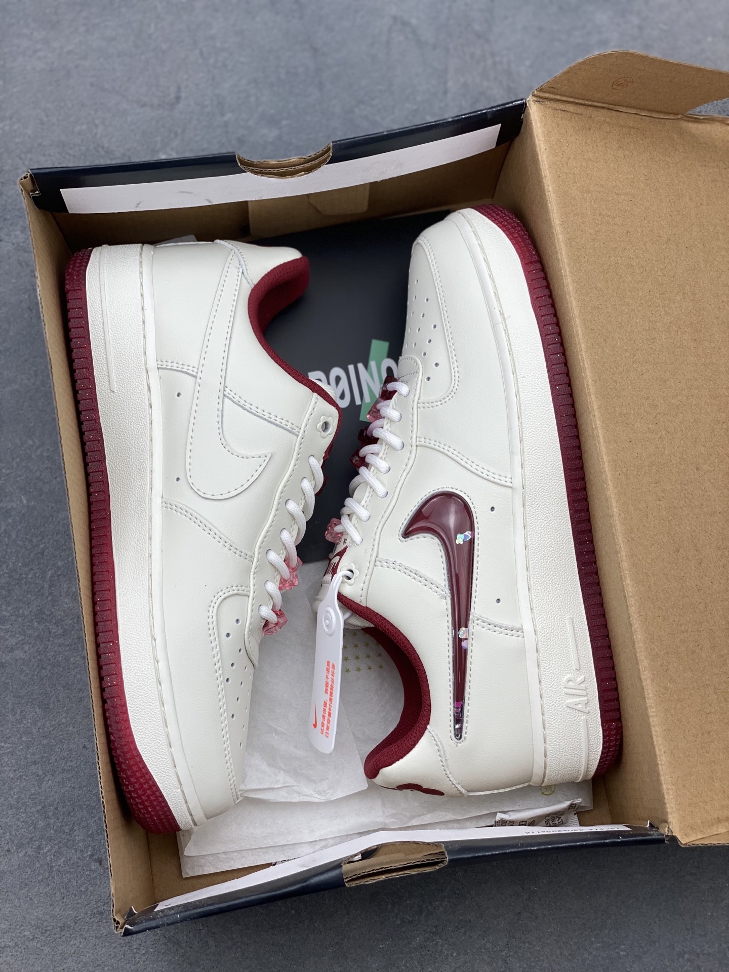 Nike Air Force 1 Low Cream Burgundy Casual Sneakers FZ5068-161 10 i1750190555201 3045 0 8