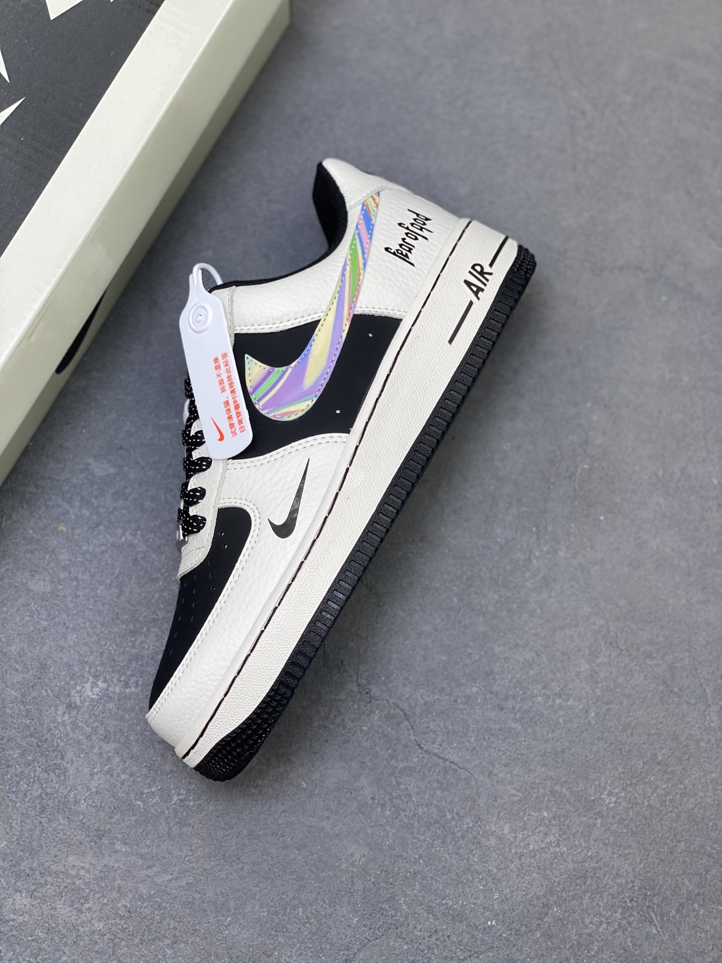 Nike Air Force 1 '07 Low FOD White Grey Iridescent Swoosh Sneakers 8 i1750450421951 973 0 6