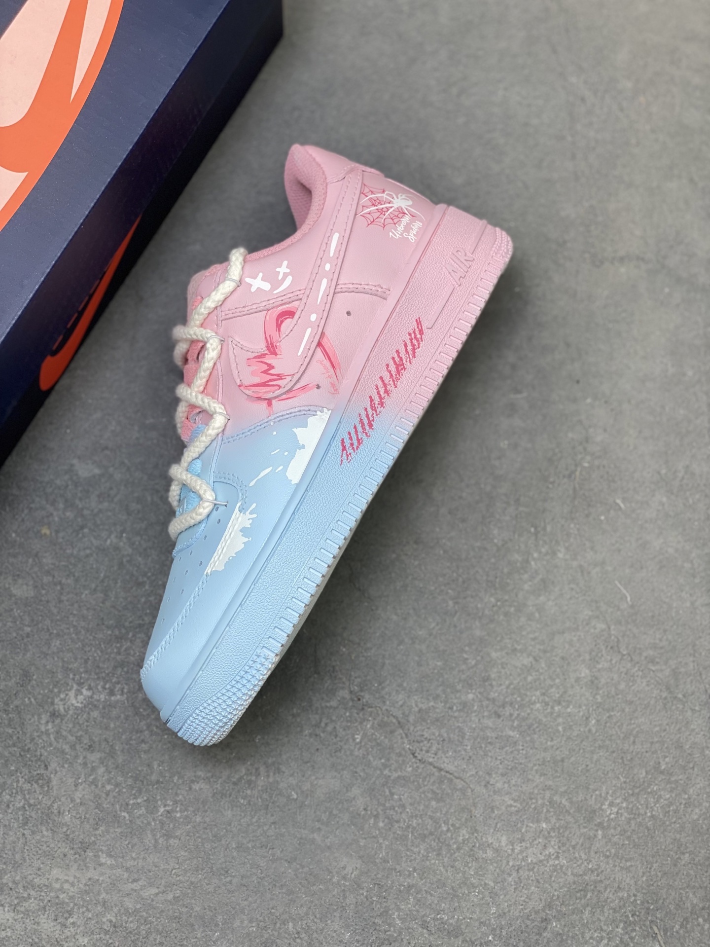 Nike Air Force 1 '07 Low Pink/Blue Custom Casual Sneakers - Limited Edition 8 i1750701842591 4080 0 6