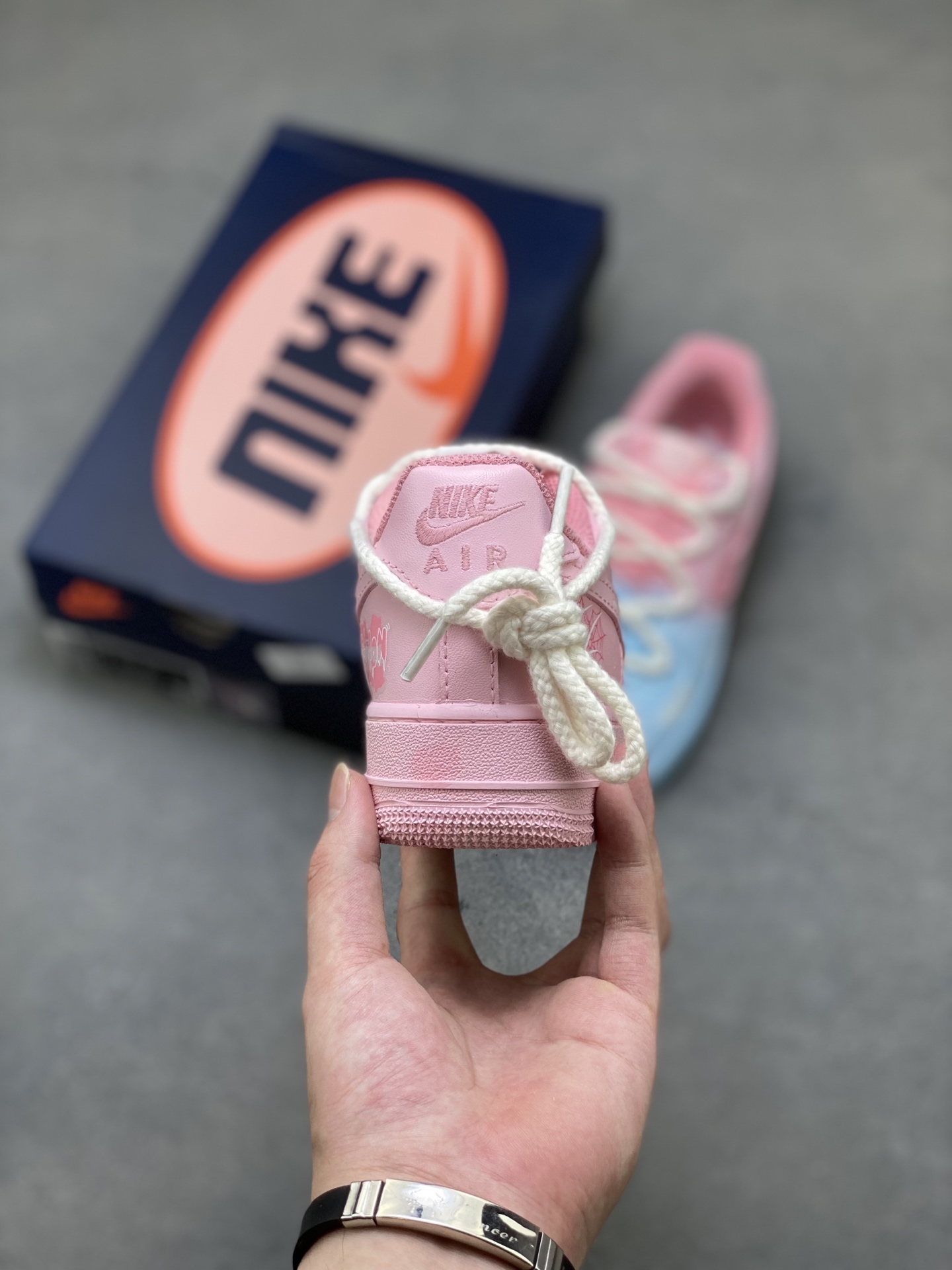 Nike Air Force 1 '07 Low Pink/Blue Custom Casual Sneakers - Limited Edition 5 i1750701842629 7223 0 3
