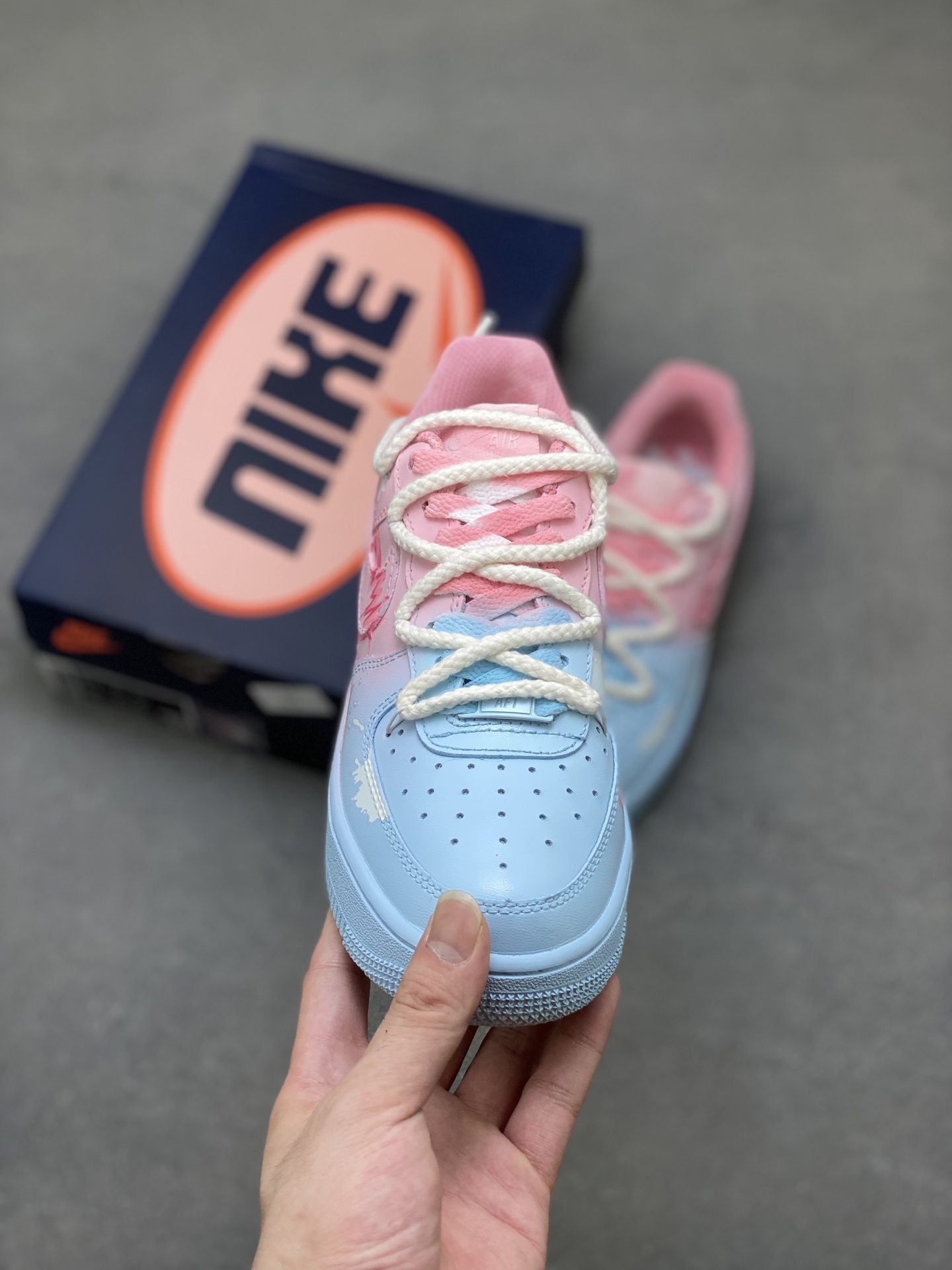 Nike Air Force 1 '07 Low Pink/Blue Custom Casual Sneakers - Limited Edition 3 i1750701842654 3119 0 1