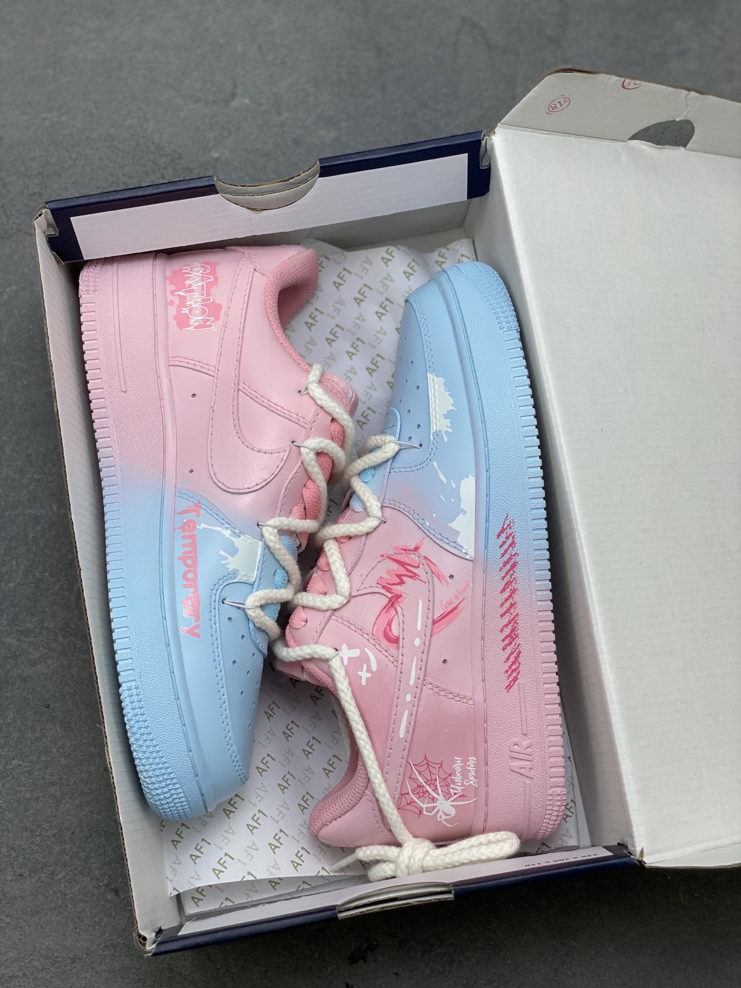 Nike Air Force 1 '07 Low Pink/Blue Custom Casual Sneakers - Limited Edition 10 i1750701844608 9983 0 8