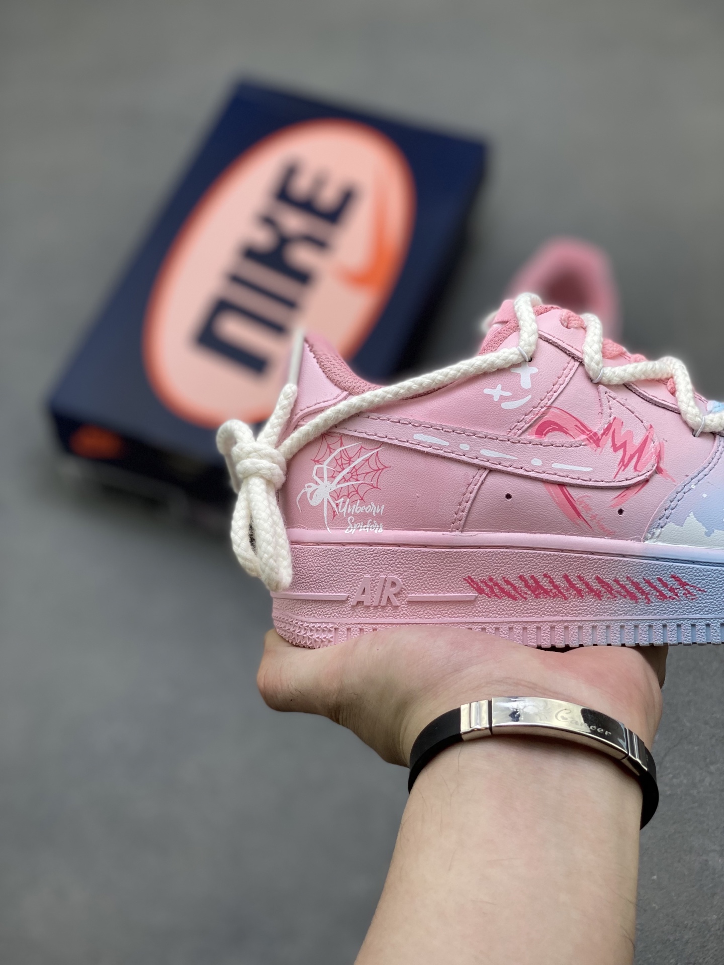 Nike Air Force 1 '07 Low Pink/Blue Custom Casual Sneakers - Limited Edition 6 i1750701844638 3810 0 4
