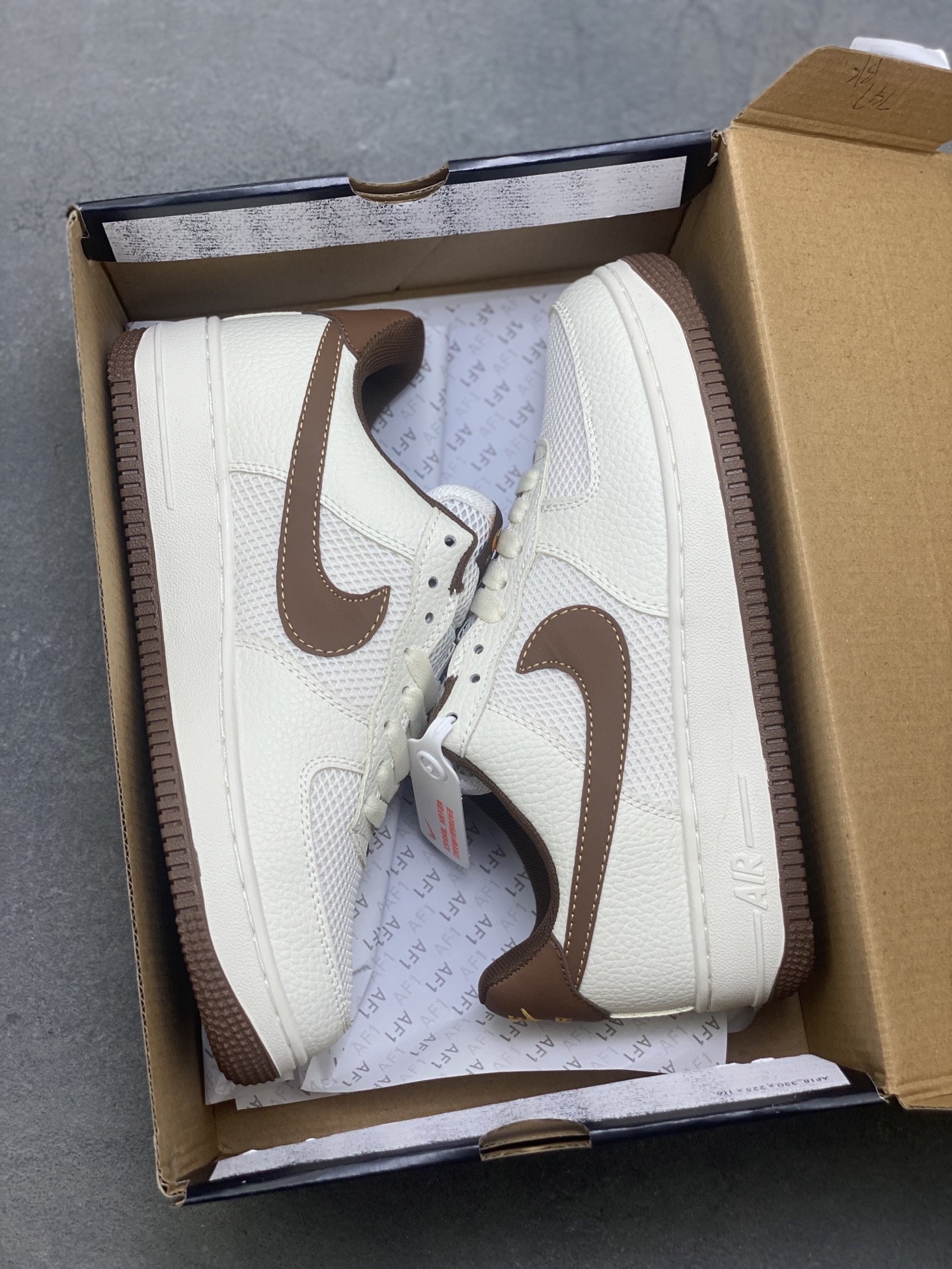 Nike Air Force 1 '07 Low Sneakers - Ivory/Brown, Full-Length Air Cushion 10 i1750893667955 5521 0 8