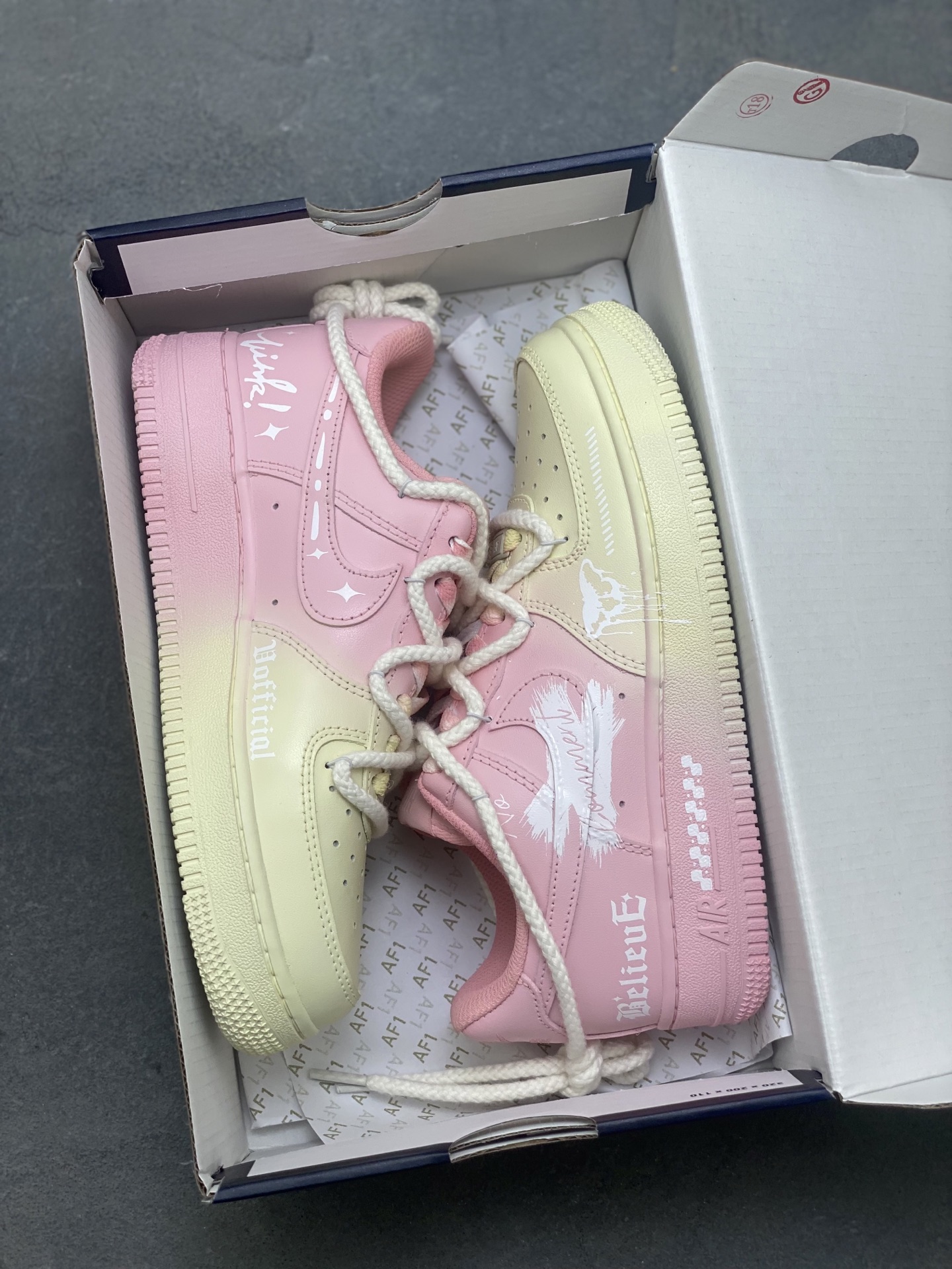 Nike Air Force 1 '07 Low Pink/Yellow Sneakers Custom Hardware - Size 36-45 10 i1750893882422 204 0 8