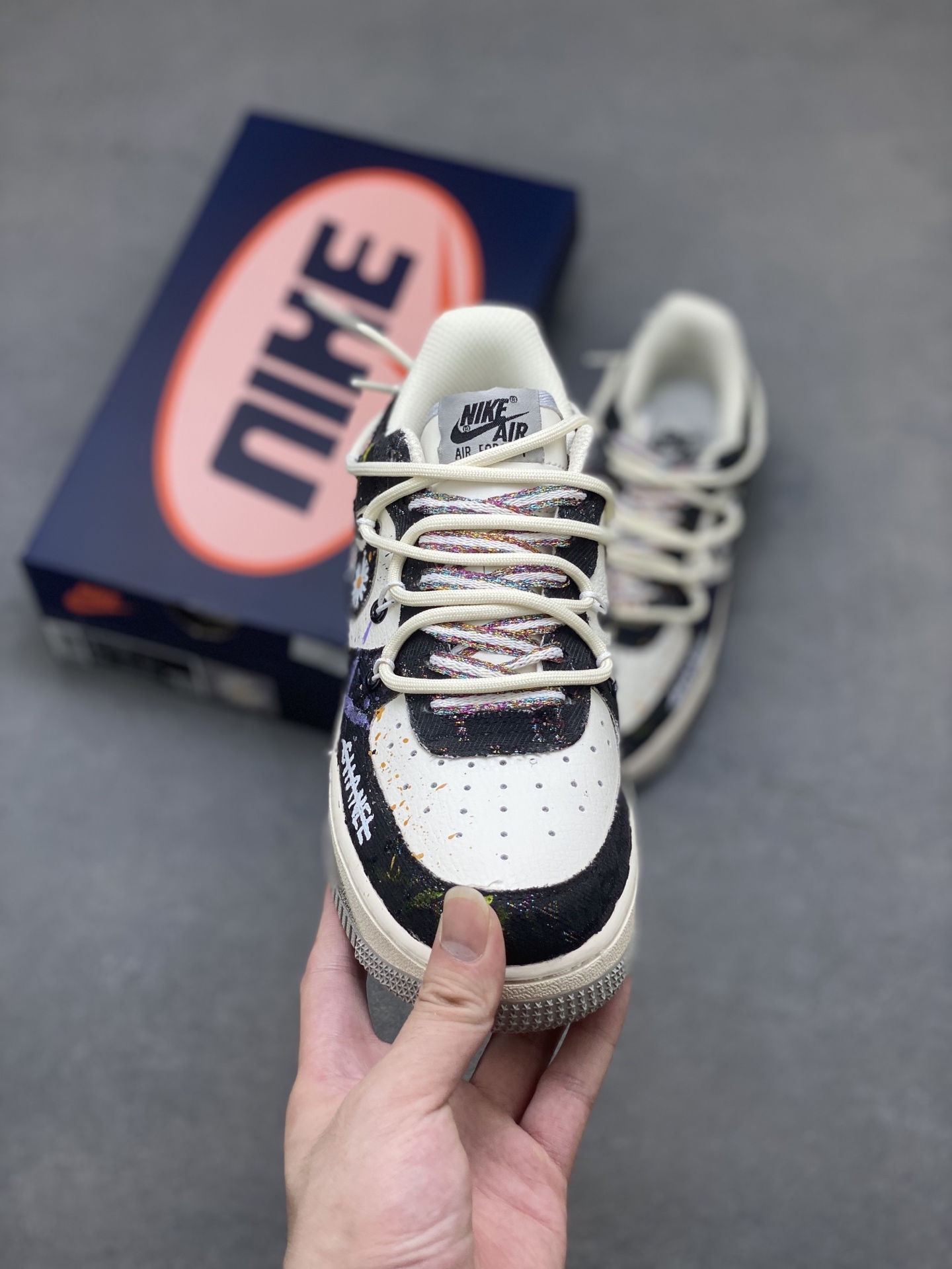 Hand-Painted "Blue Daisy" Custom Sneakers - Unique Art Design, Comfortable Fit 3 i1751051806756 3289 0 1