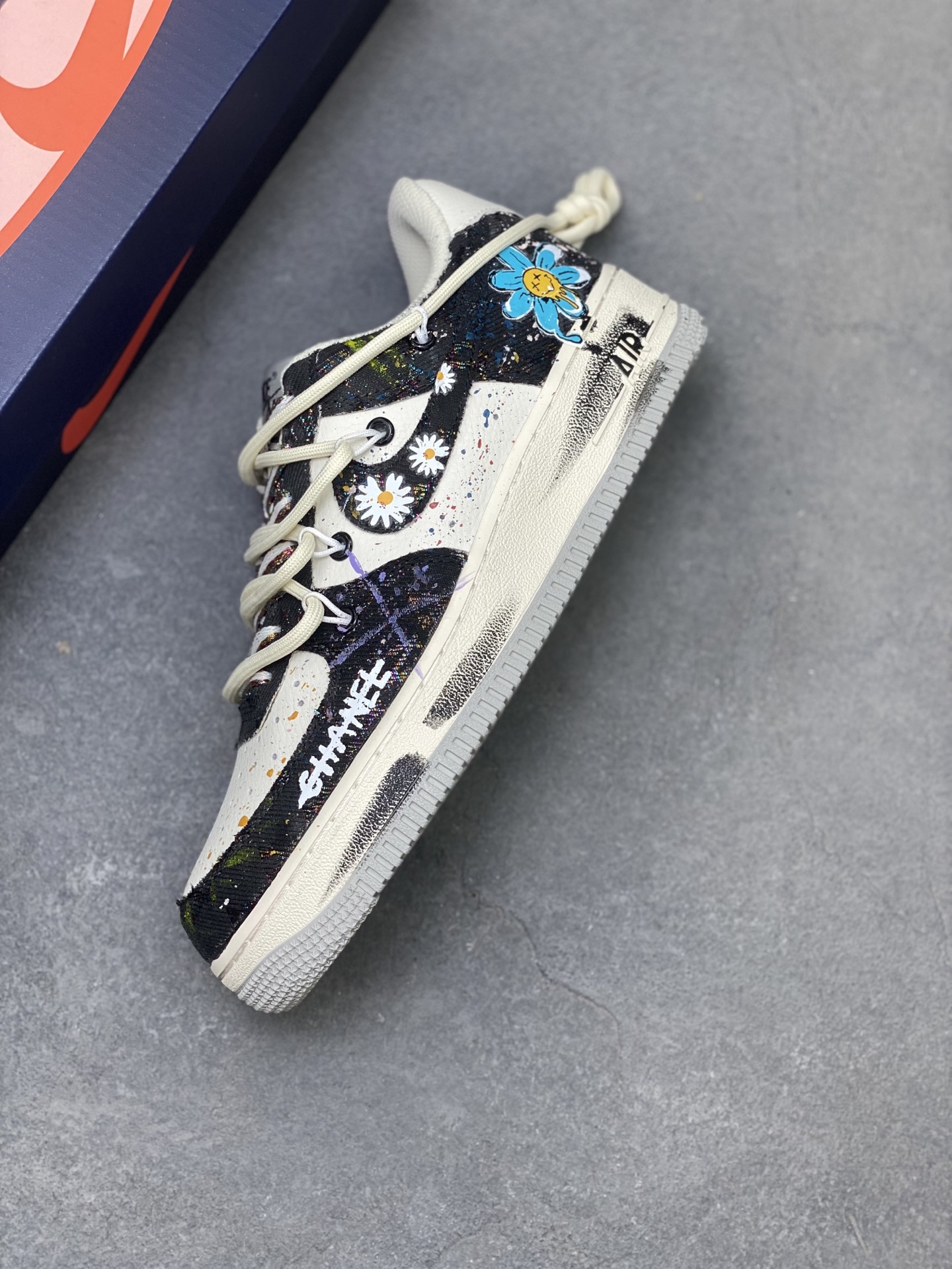 Hand-Painted "Blue Daisy" Custom Sneakers - Unique Art Design, Comfortable Fit 8 i1751051816064 1535 0 6