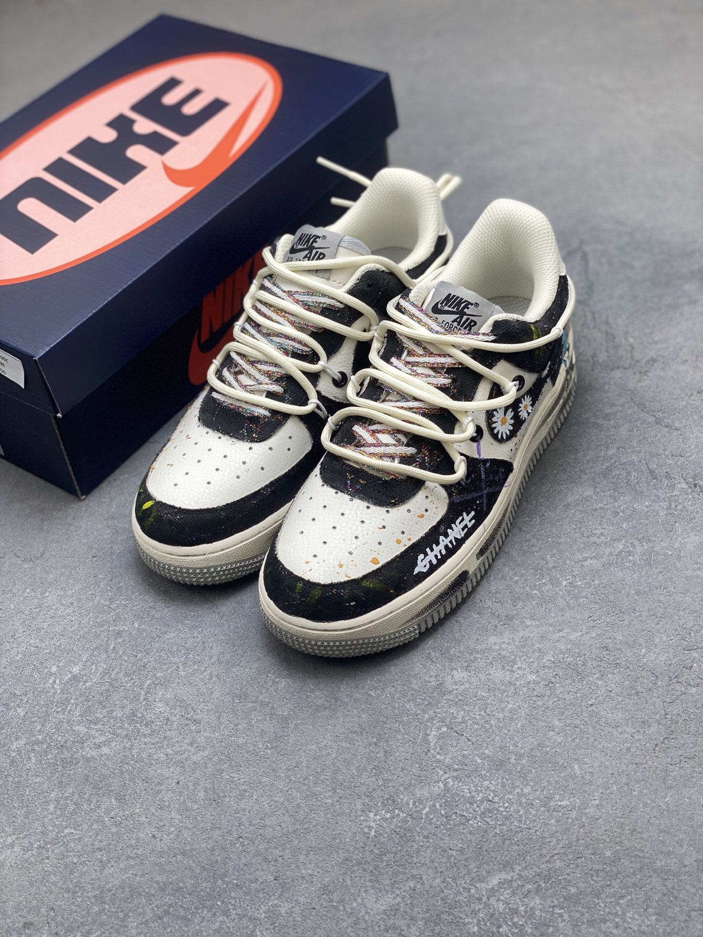 Hand-Painted "Blue Daisy" Custom Sneakers - Unique Art Design, Comfortable Fit 9 i1751051816157 9398 0 7