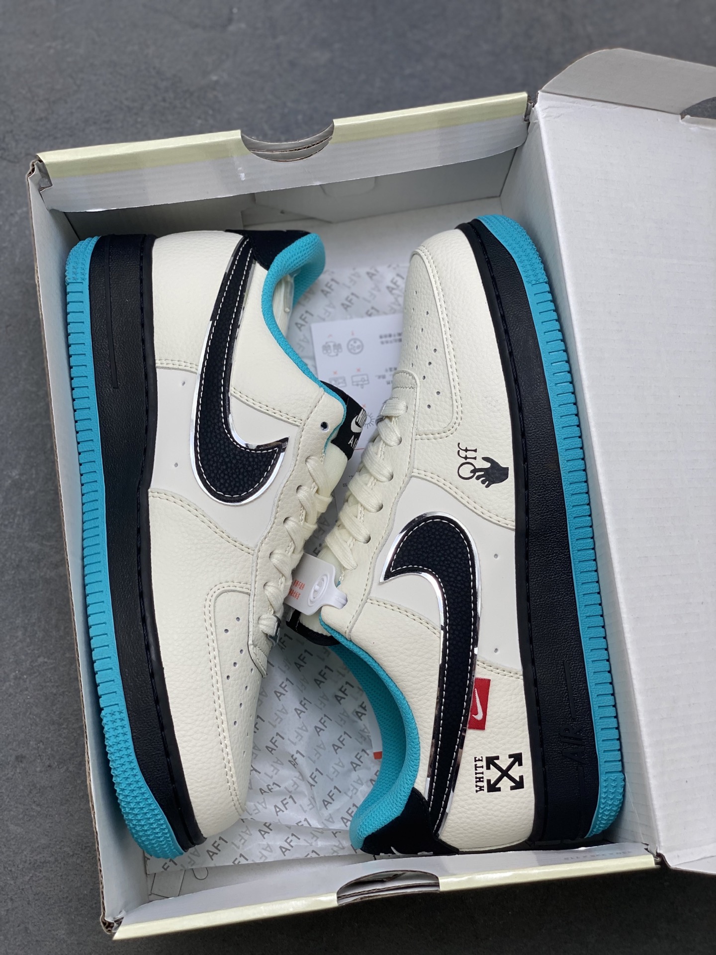 Nike Air Force 1 '07 Low Off-White Collab Sneakers - Black/Blue 10 i1751224645098 667 0 8