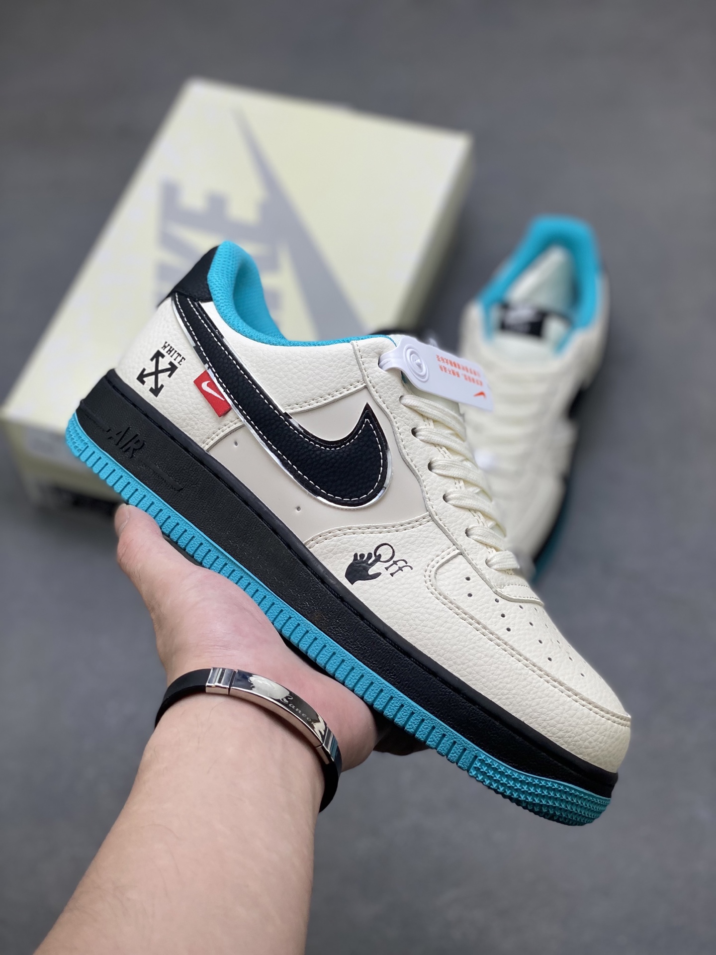 Nike Air Force 1 '07 Low Off-White Collab Sneakers - Black/Blue 2 i1751224645098 6899 0 0