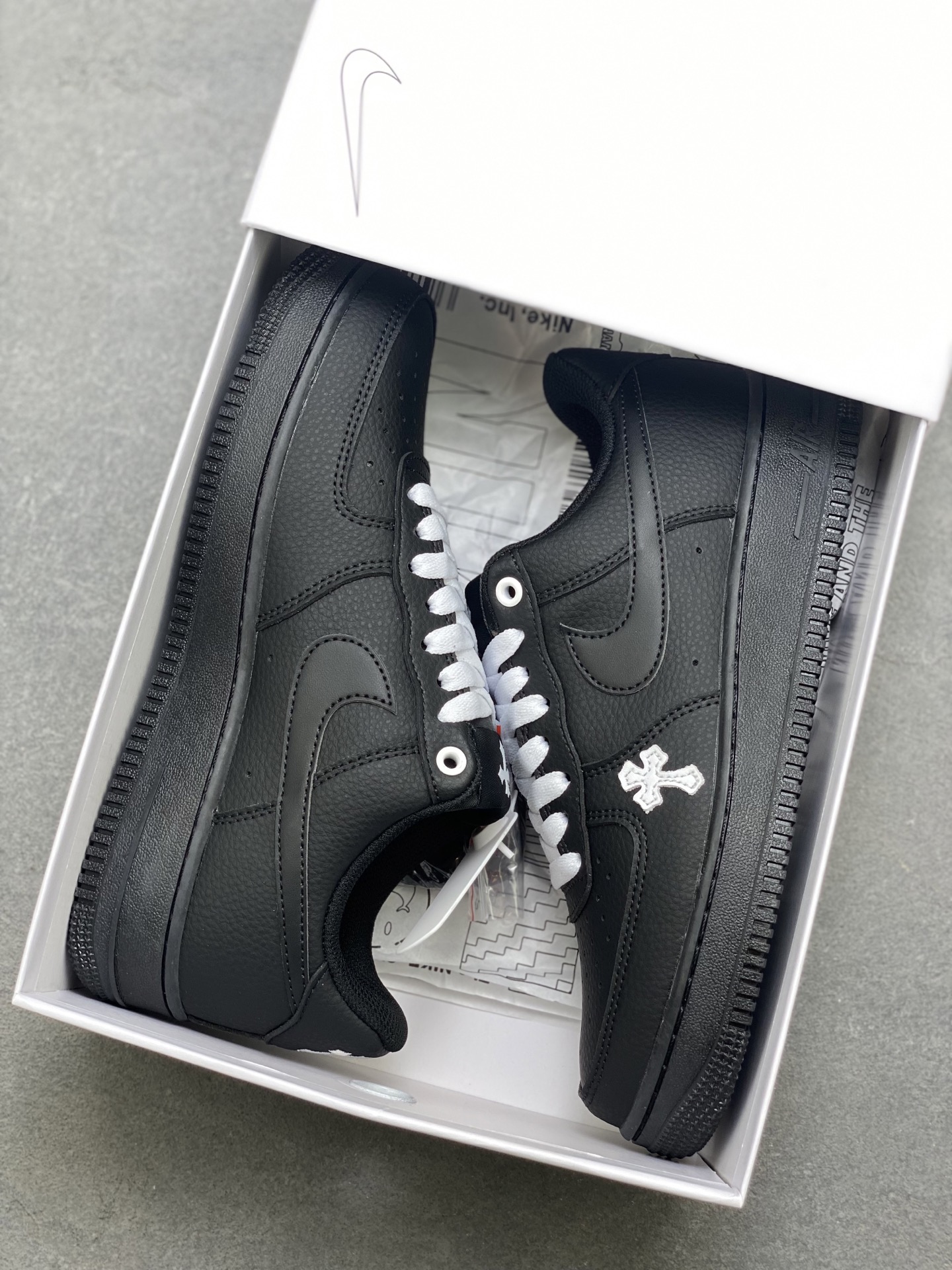 Nike Air Force 1 Low Black White Cross Sneakers - Original Quality 10 i1751224914863 3904 0 8