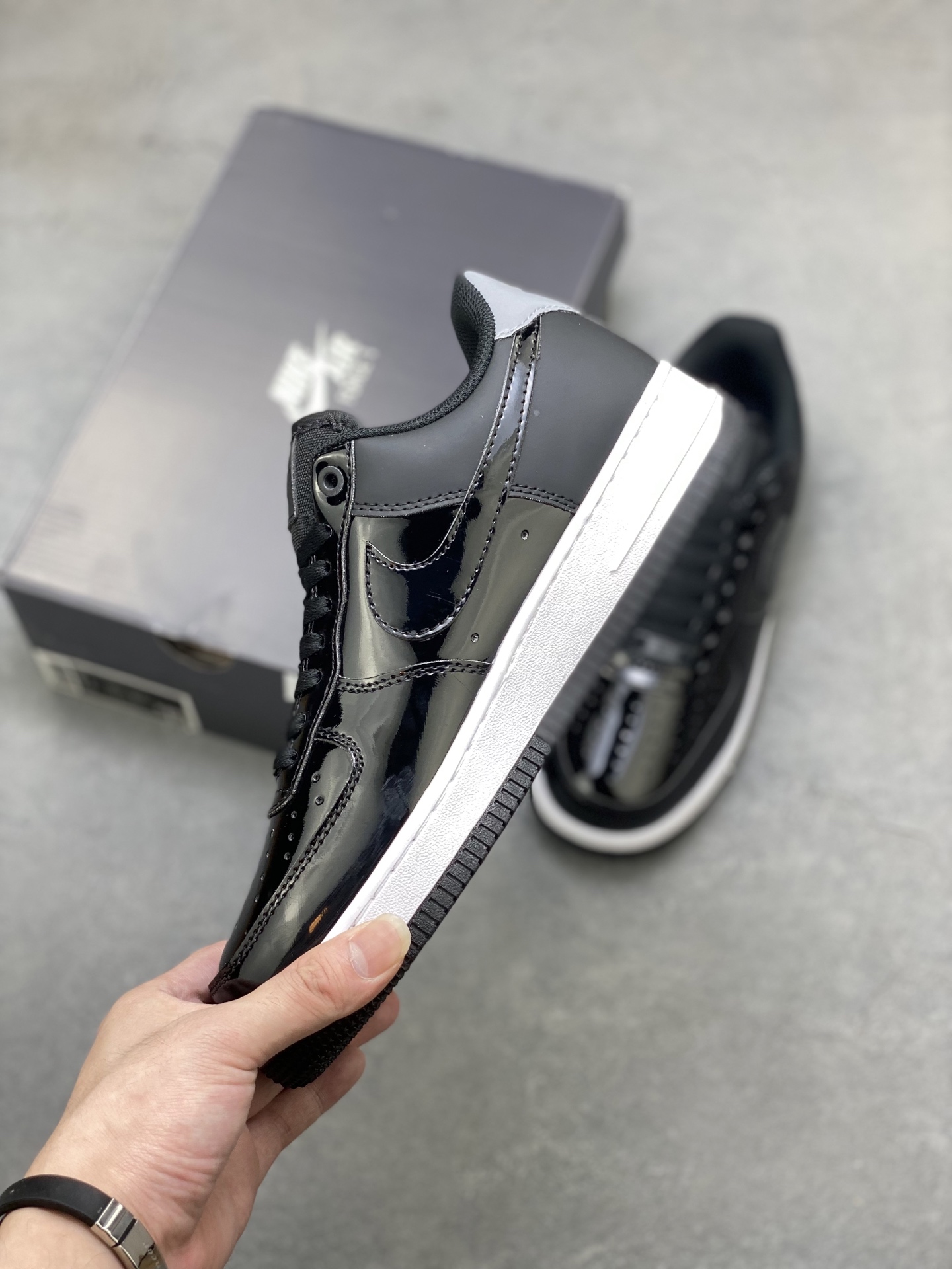 Nike Air Force 1 '07 Low Black Patent Leather Casual Sneakers AH6827-001 4 i1751309180249 2415 0 2