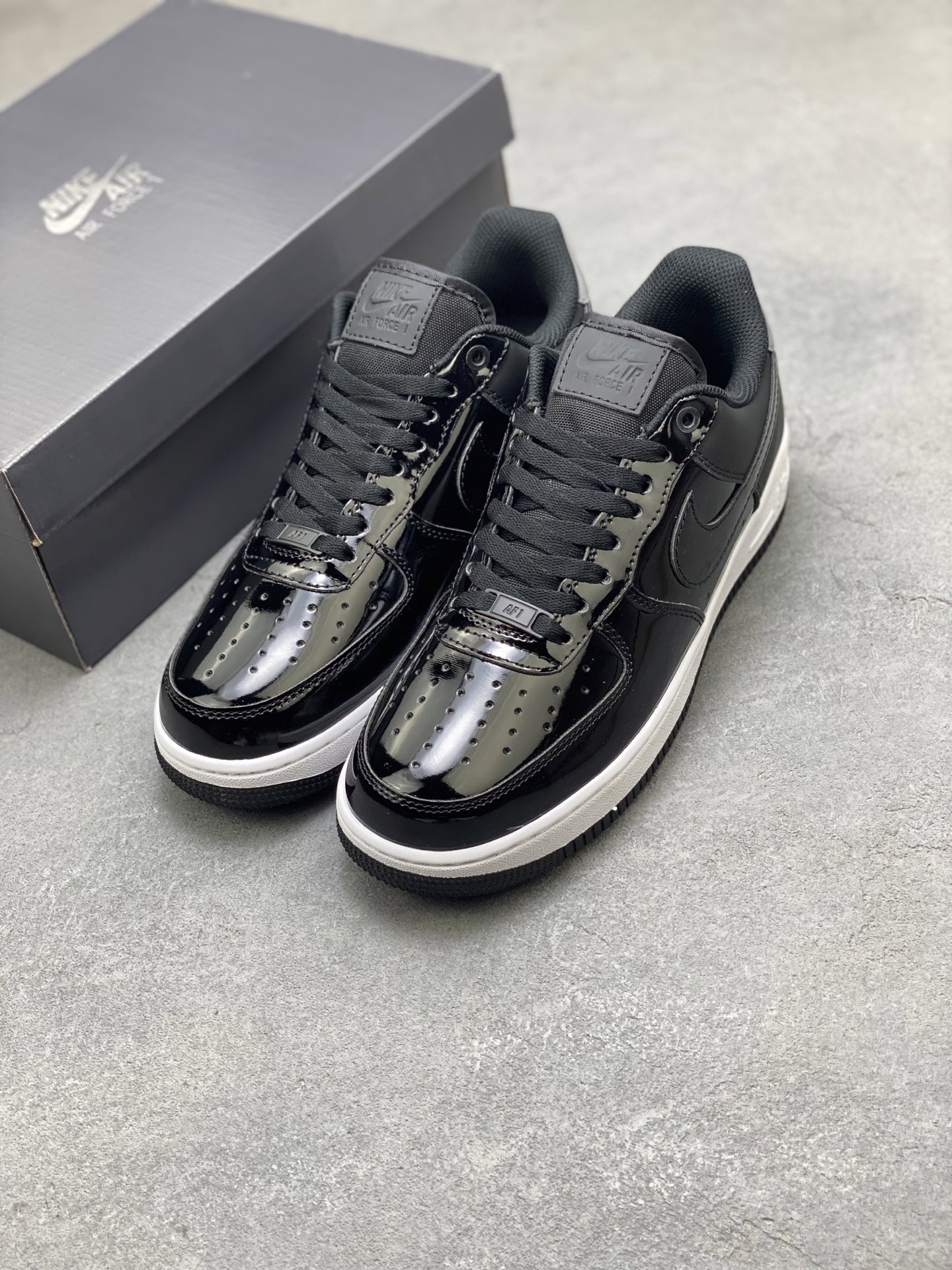 Nike Air Force 1 '07 Low Black Patent Leather Casual Sneakers AH6827-001 9 i1751309185067 5934 0 7