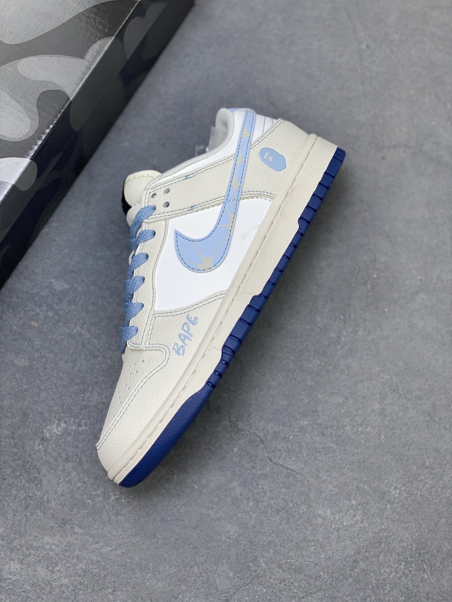 Nike SB Dunk Low BAPE White Blue Custom Casual Sneakers - Limited Edition 7 i1751398943625 6423 0 6