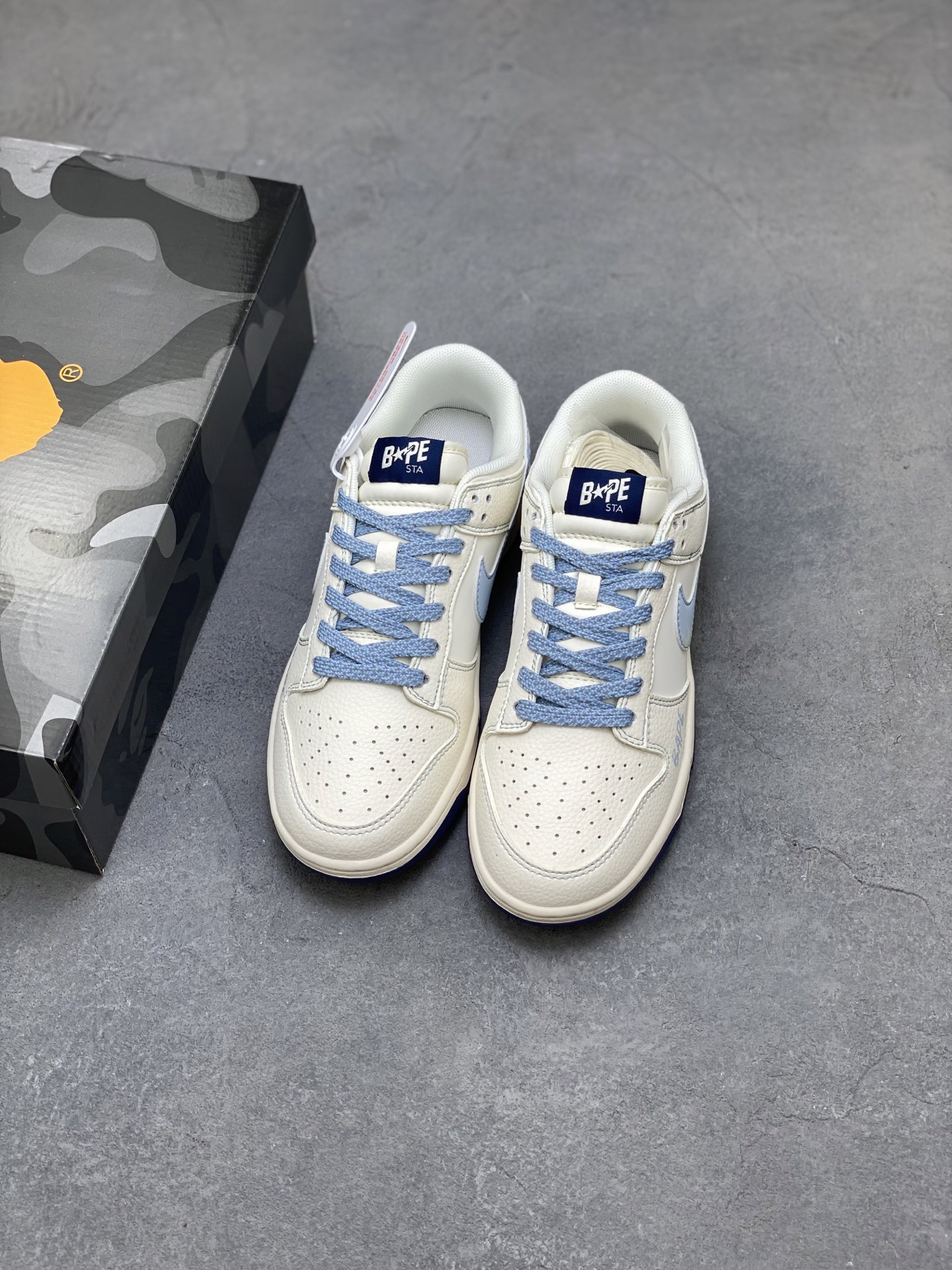 Nike SB Dunk Low BAPE White Blue Custom Casual Sneakers - Limited Edition 8 i1751398943643 439 0 7