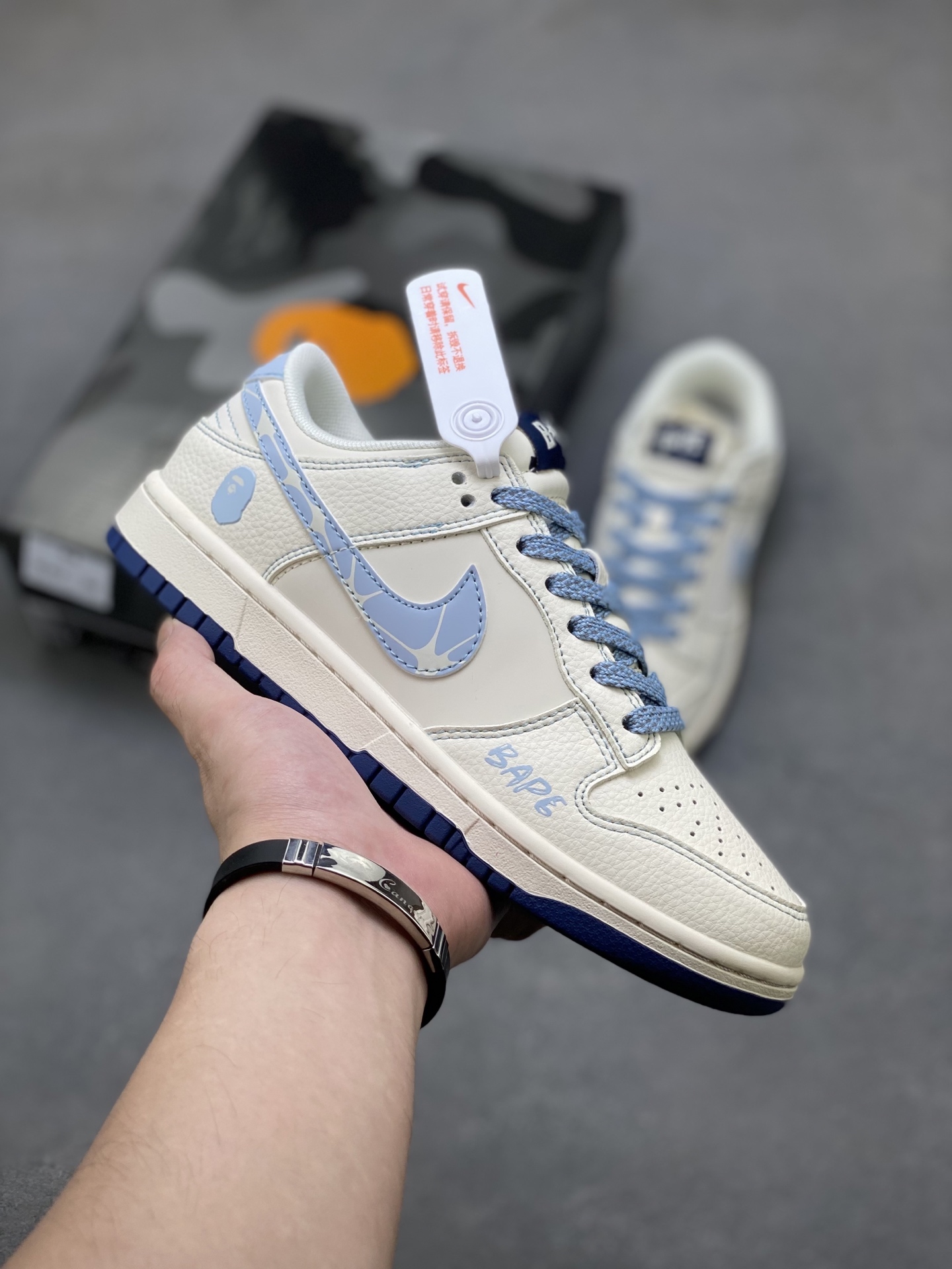 Nike SB Dunk Low BAPE White Blue Custom Casual Sneakers - Limited Edition 1 i1751398943750 4138 0 0