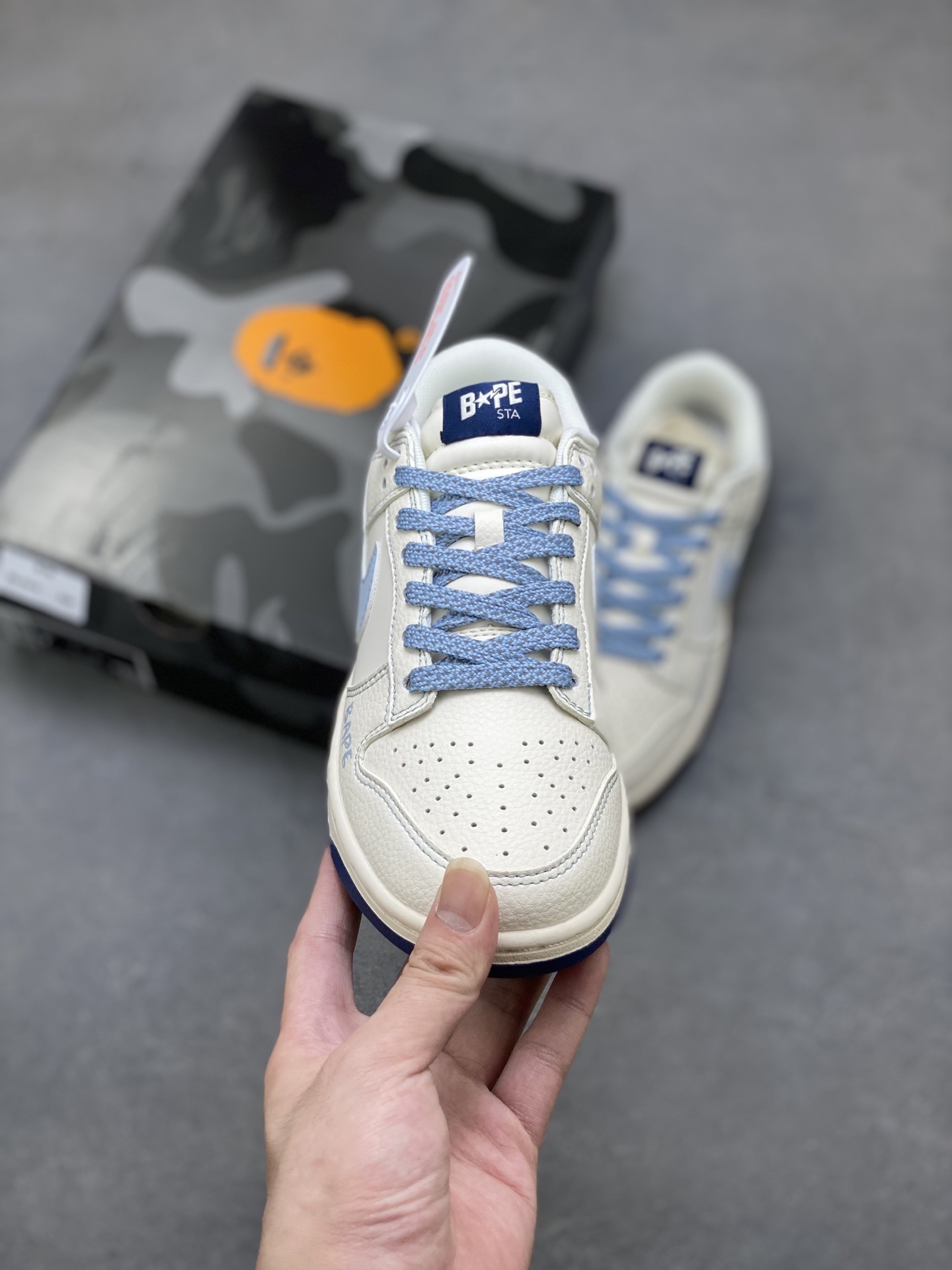Nike SB Dunk Low BAPE White Blue Custom Casual Sneakers - Limited Edition 2 i1751398949693 4950 0 1