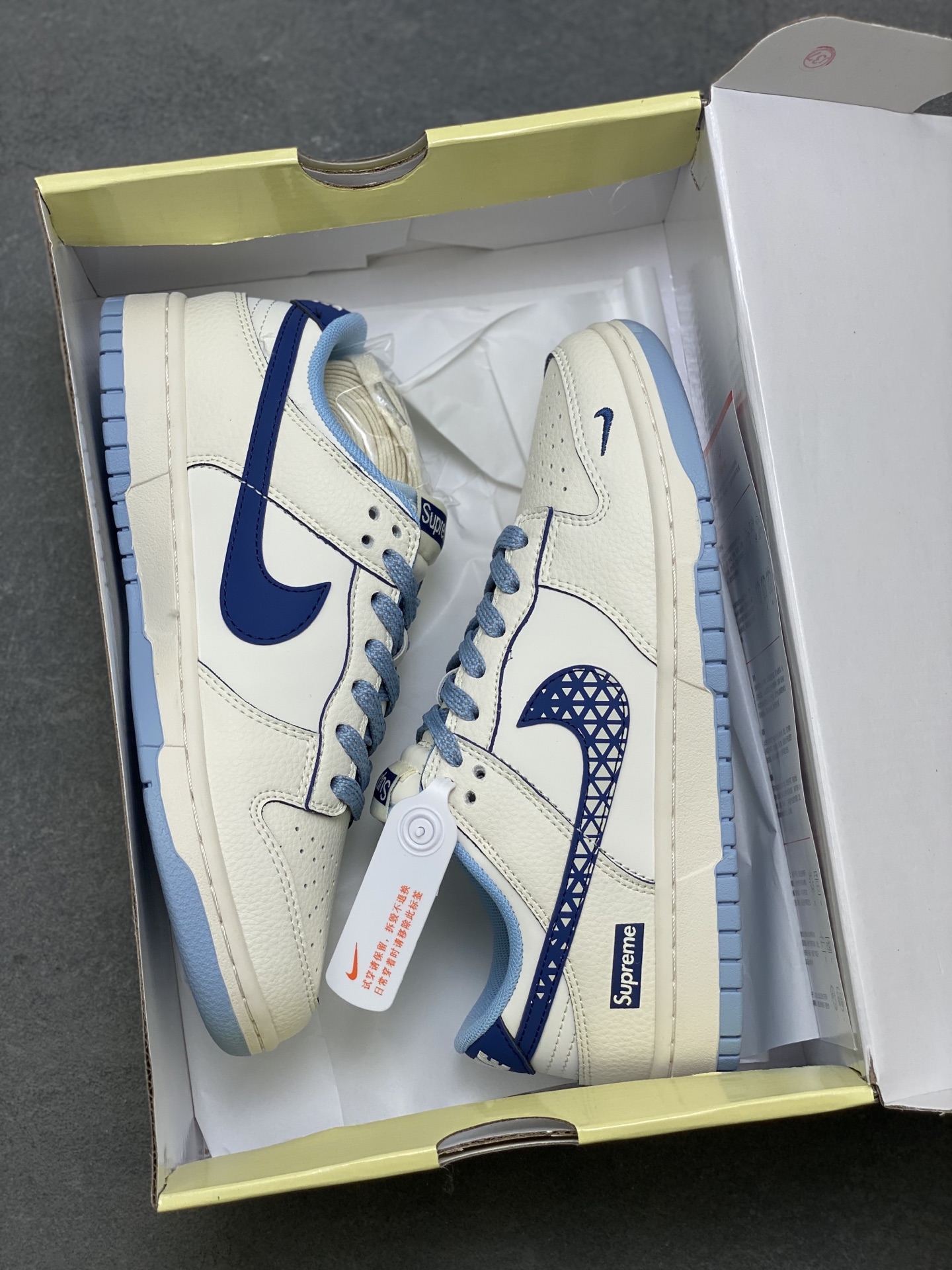 Nike SB Dunk Low Supreme Collab Sneakers Cream/Blue - Premium Quality 9 i1751399025893 7219 0 8