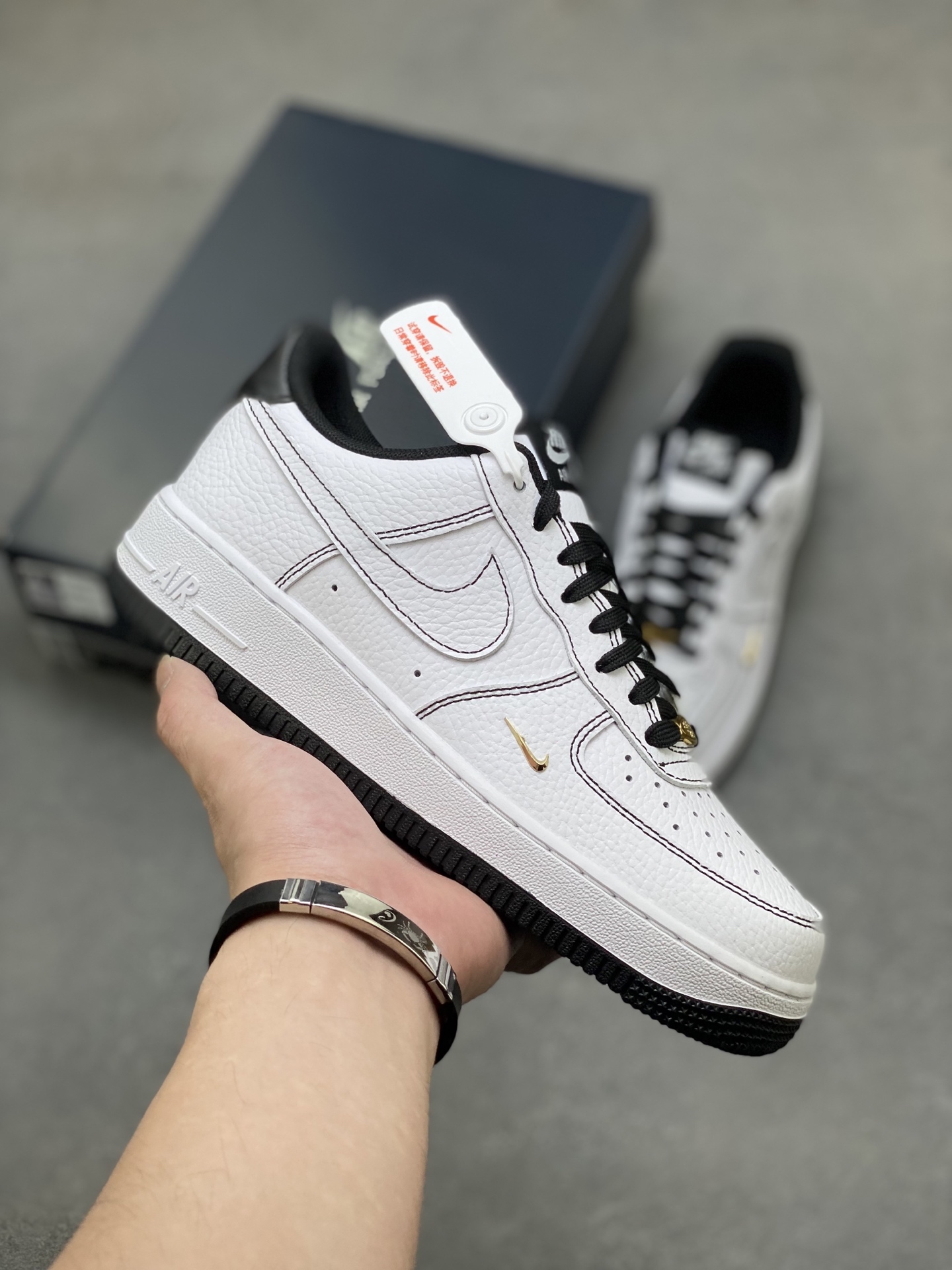 Nike Air Force 1 Low White Black Gold Stitching Casual Shoes 2 i1751486443703 9290 0 0
