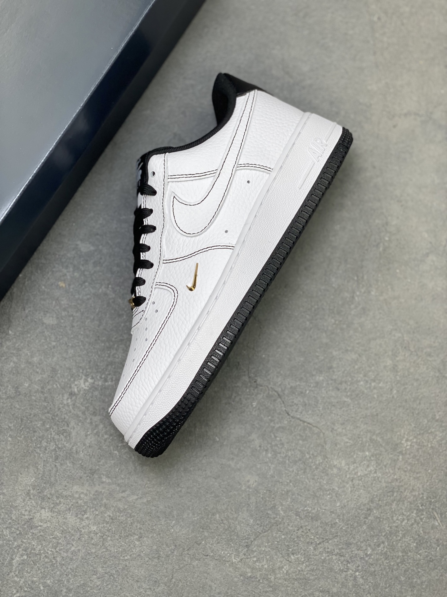 Nike Air Force 1 Low White Black Gold Stitching Casual Shoes 8 i1751486451656 4143 0 6