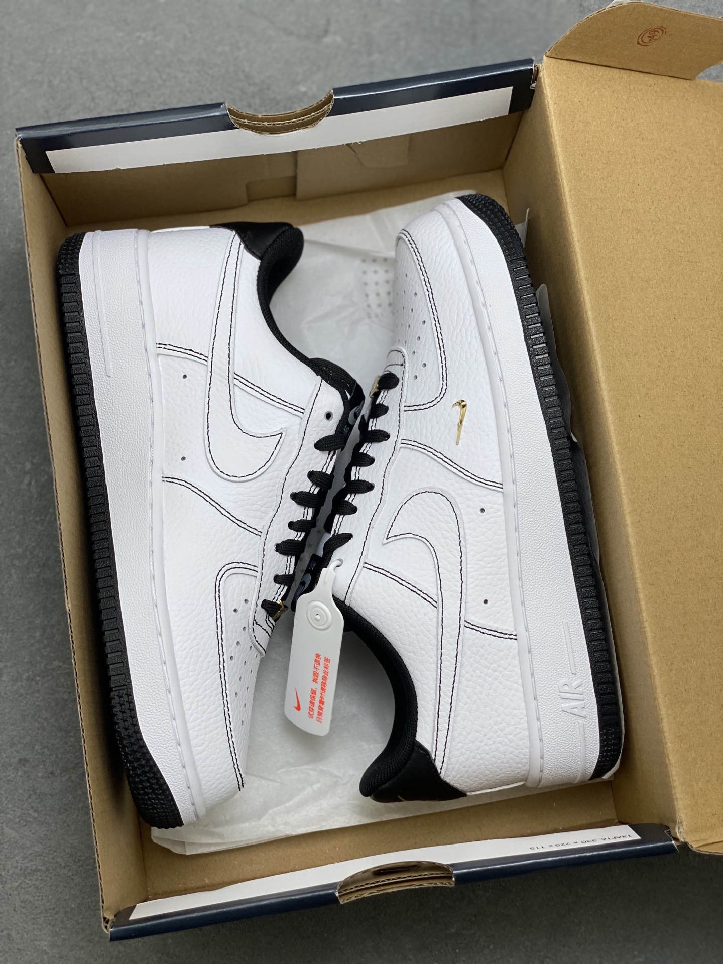Nike Air Force 1 Low White Black Gold Stitching Casual Shoes 10 i1751486451661 8655 0 8