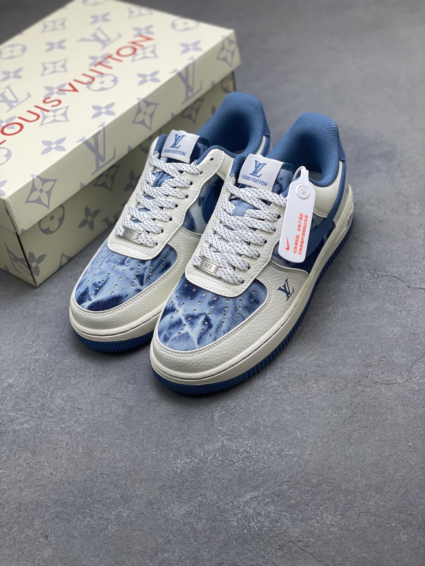 Nike Air Force 1 Low Louis Vuitton Blue Denim Custom Sneakers 9 i1751827074471 4514 0 7