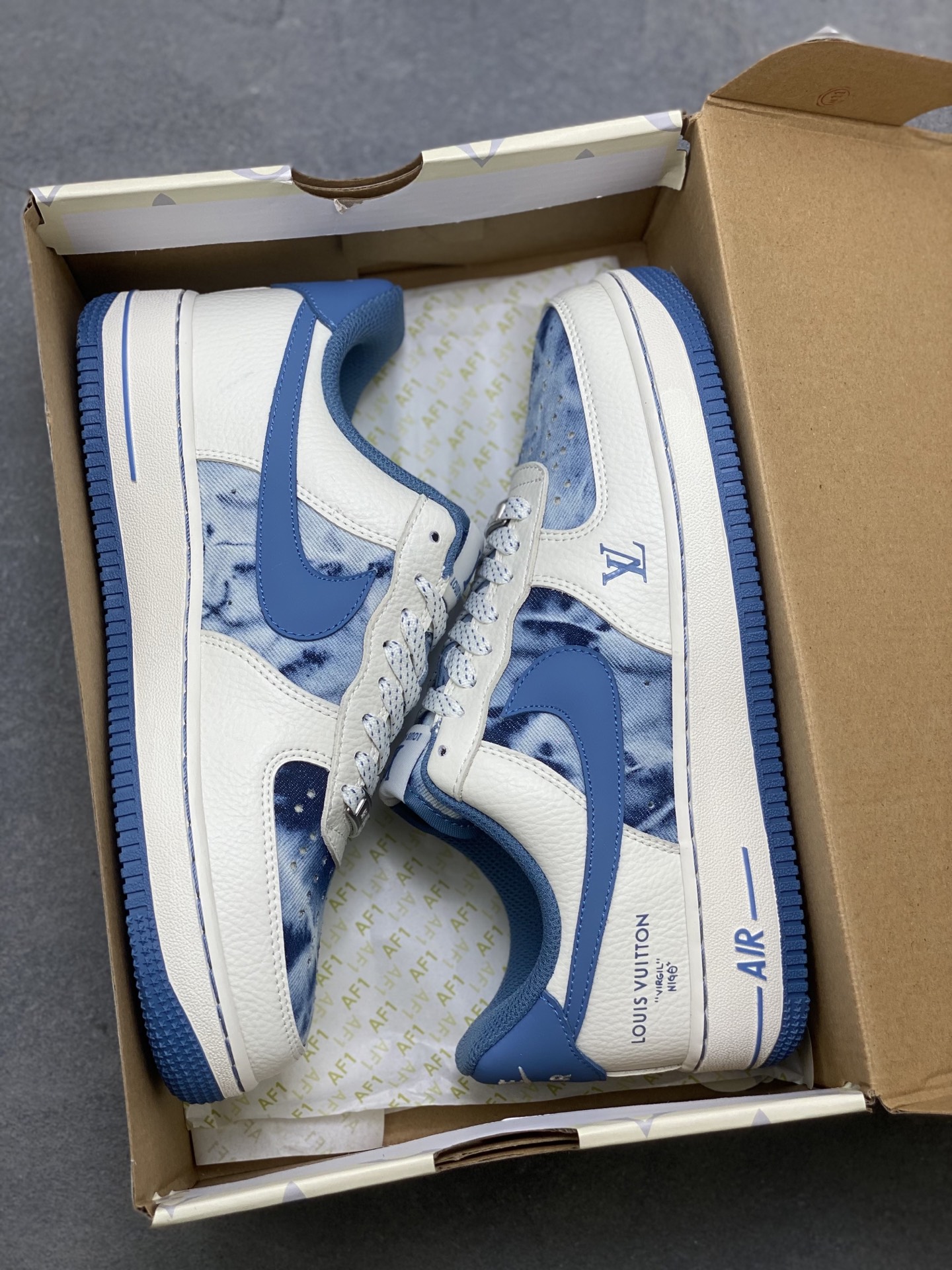 Nike Air Force 1 Low Louis Vuitton Blue Denim Custom Sneakers 10 i1751827074781 3697 0 8