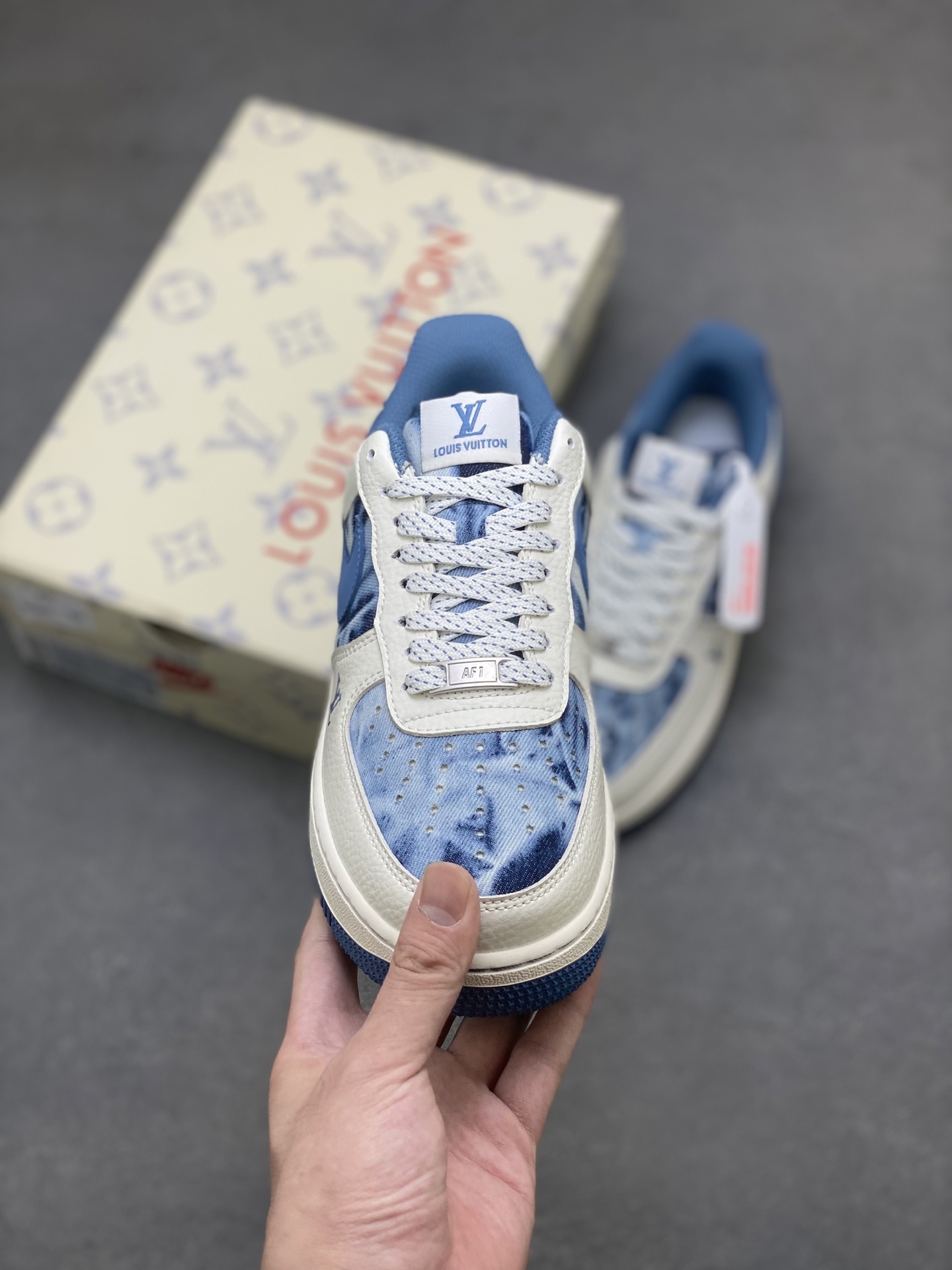 Nike Air Force 1 Low Louis Vuitton Blue Denim Custom Sneakers 3 i1751827074951 3608 0 1