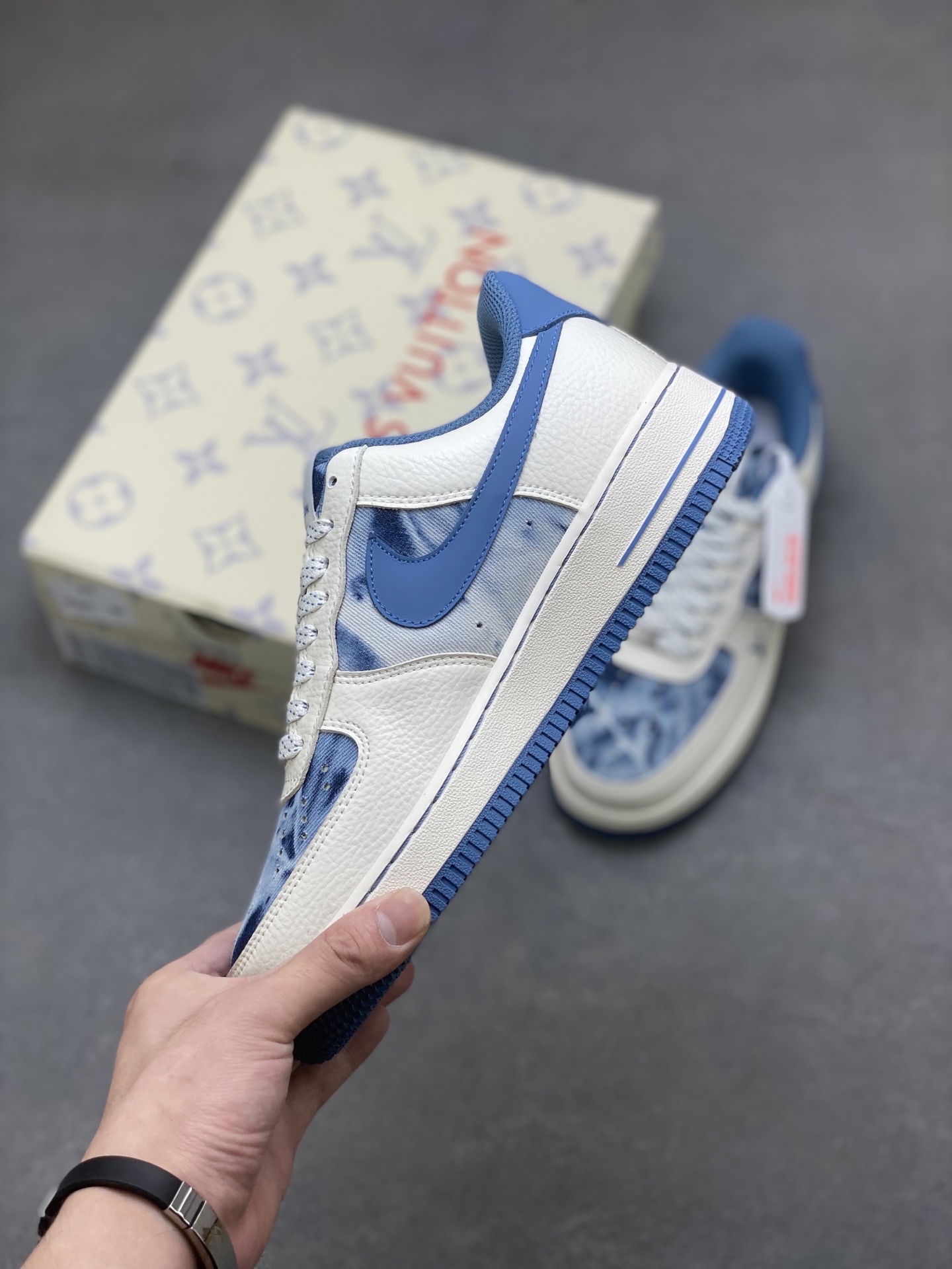 Nike Air Force 1 Low Louis Vuitton Blue Denim Custom Sneakers 4 i1751827074969 4580 0 2